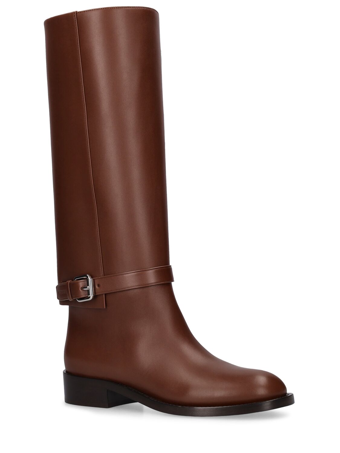 Shop Burberry 20mm Emmett Leather Tall Boots In Brown