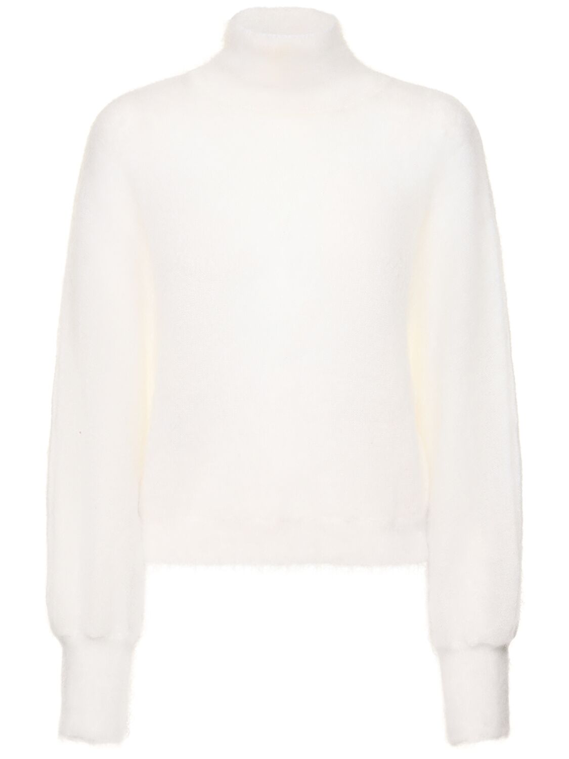 Knit Mohair Blend Turtleneck Sweater