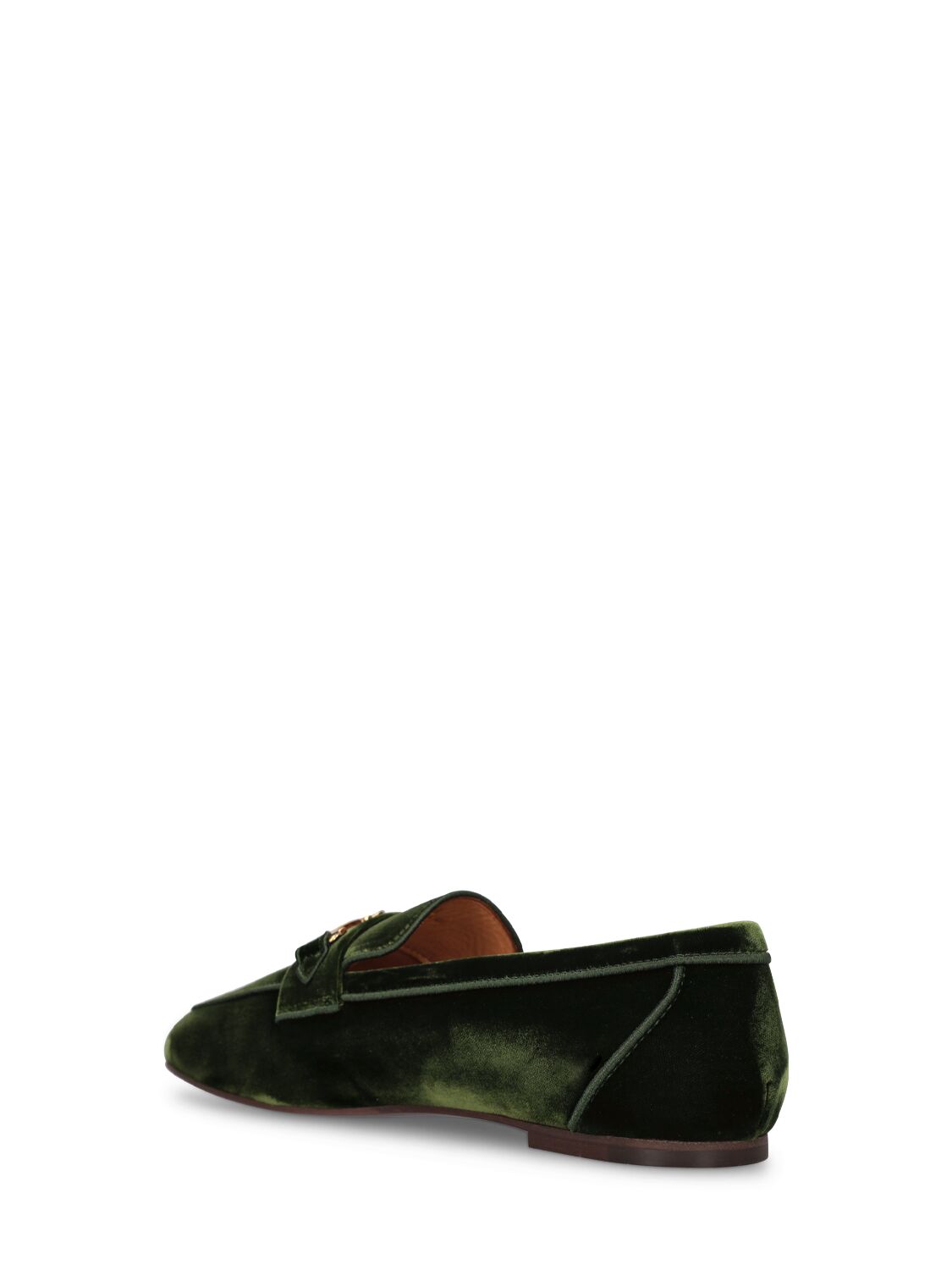Shop Tod's 10mm Velvet Loafers In Dark Green