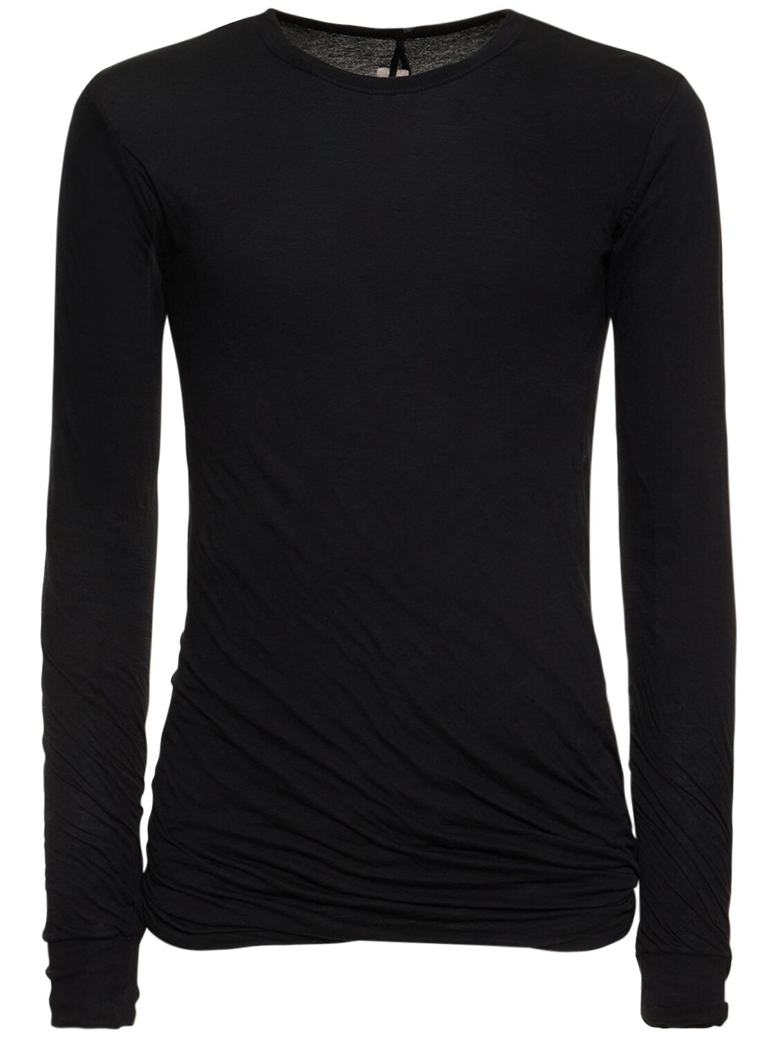 Rick Owens Double Long Sleeve Shirt In Black
