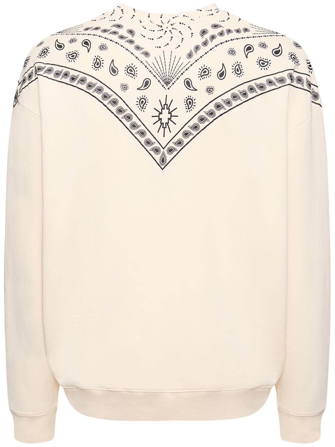 Shop Marcelo Burlon County Of Milan Bandanna Print Loose Cotton Sweatshirt In White