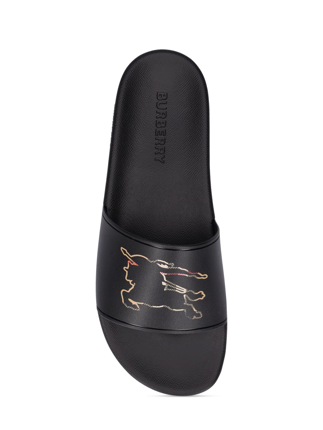 Shop Burberry Furley Slide Sandals In Black