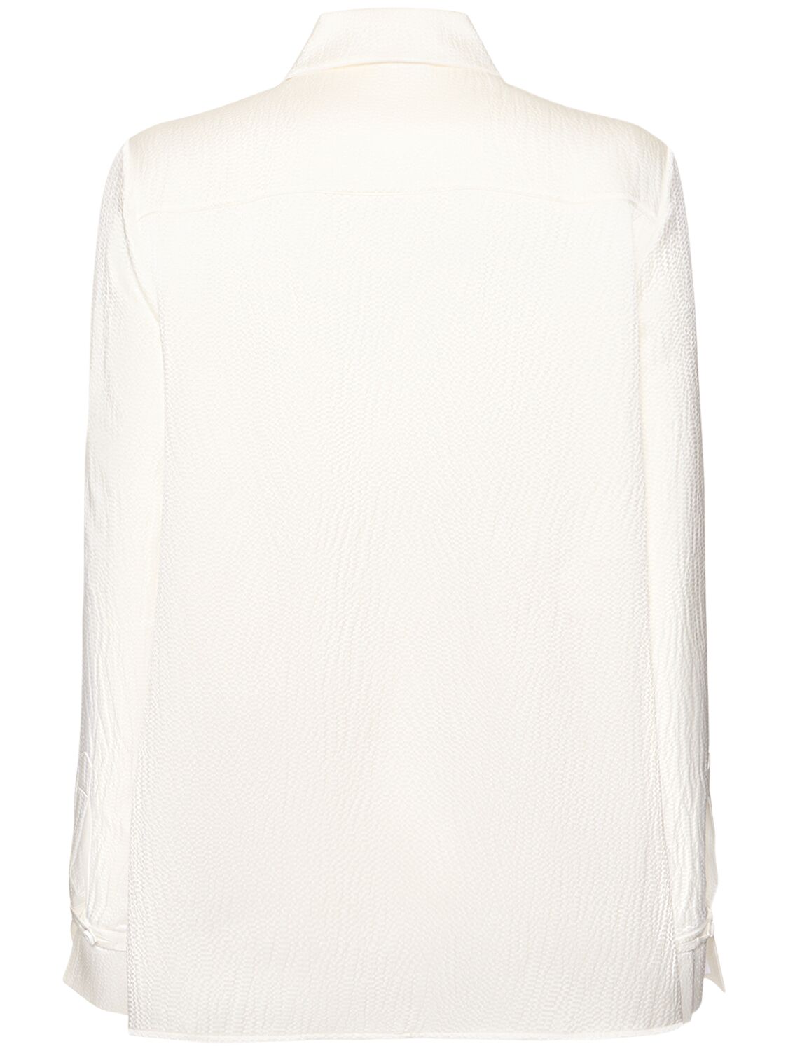 Shop Gabriela Hearst Cruz Classic Silk Crepe Shirt In Ivory