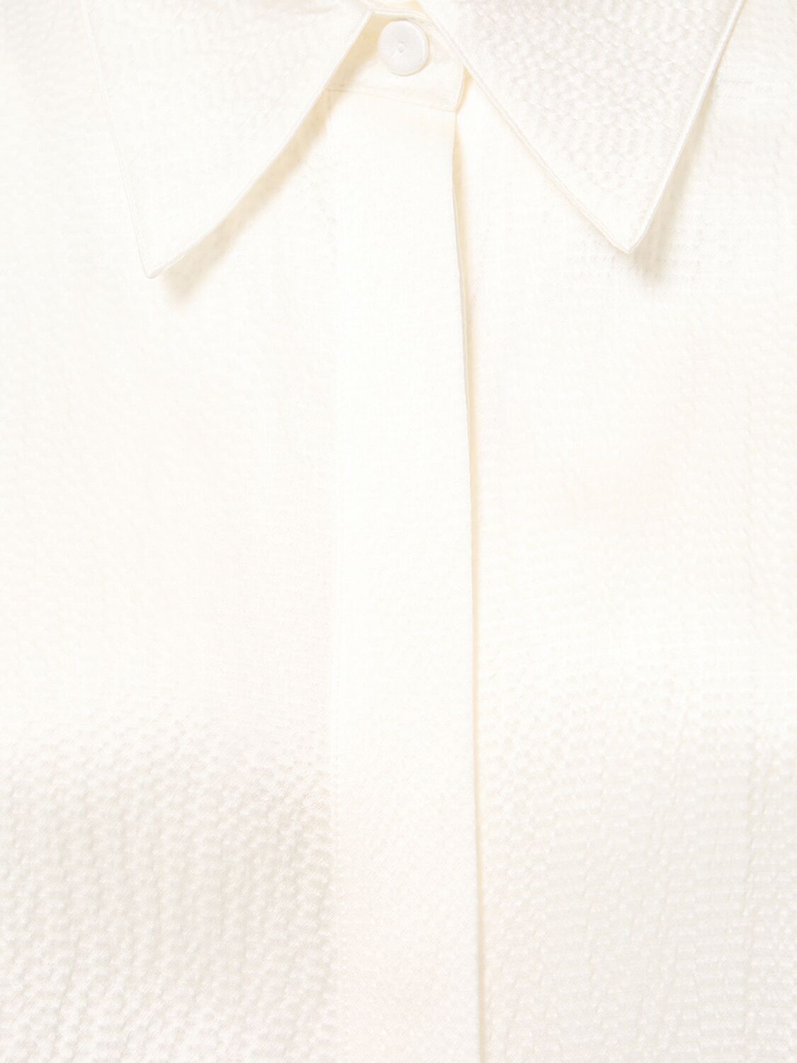Shop Gabriela Hearst Cruz Classic Silk Crepe Shirt In Ivory