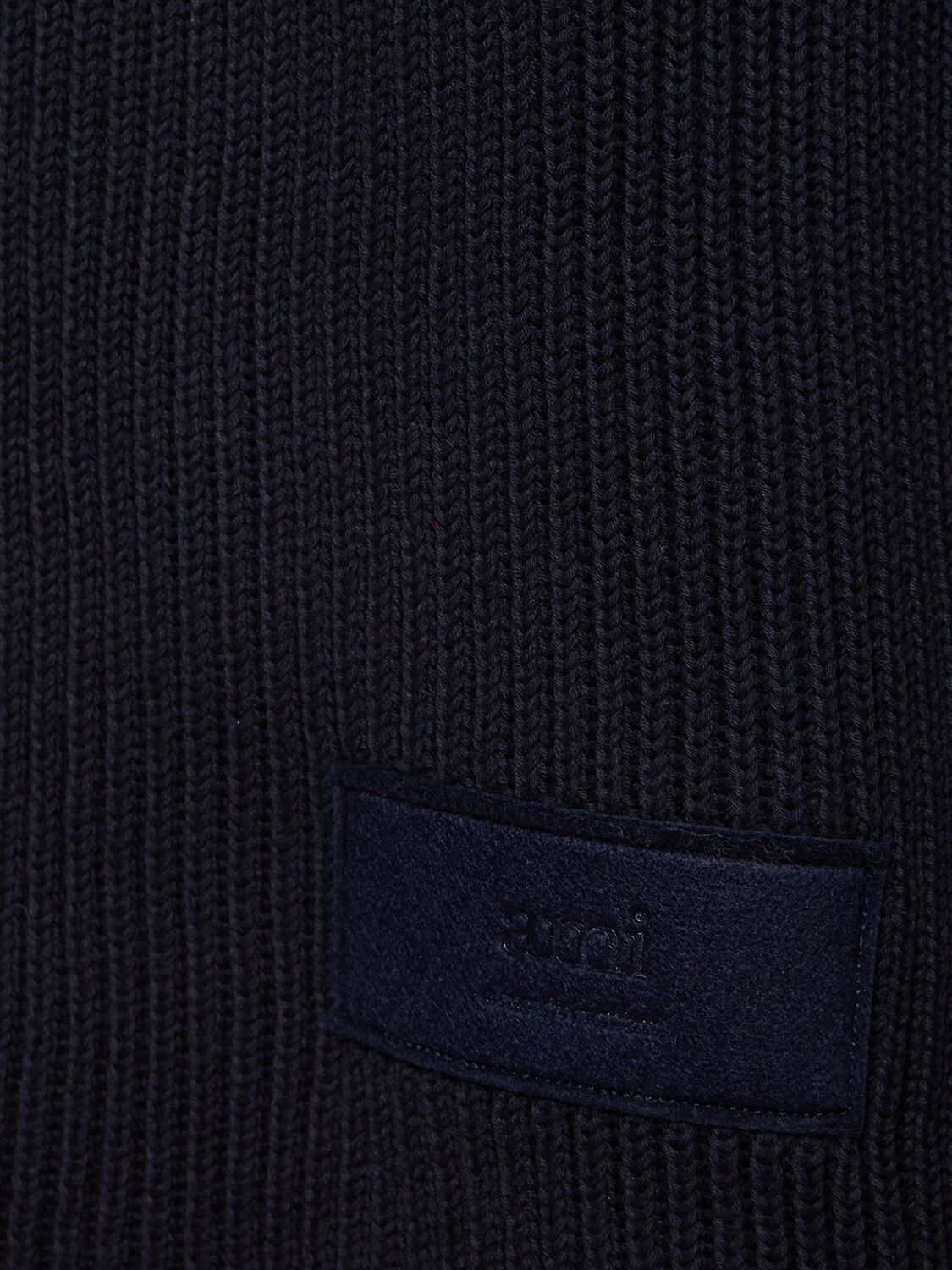 Shop Ami Alexandre Mattiussi Cotton & Wool Crewneck Sweater In Midnight Blue