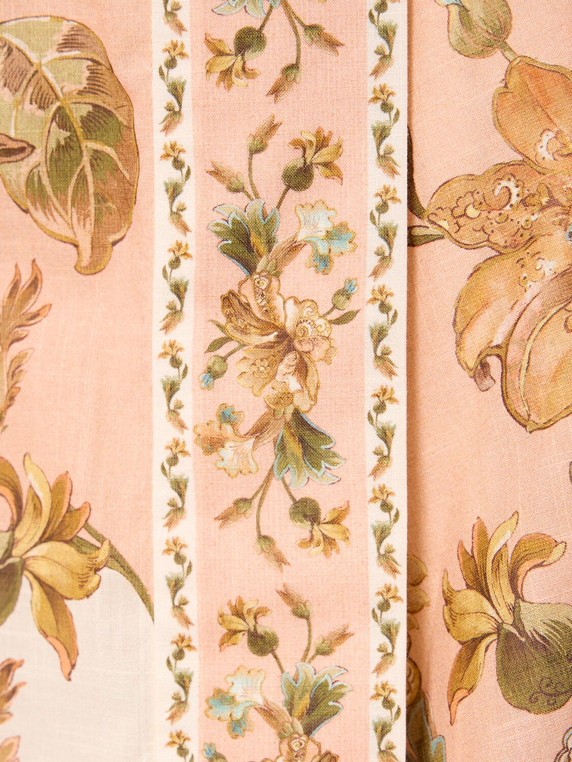 Shop Zimmermann Chintz Printed Cotton Wrap Midi Dress In Pink Daisy Flor