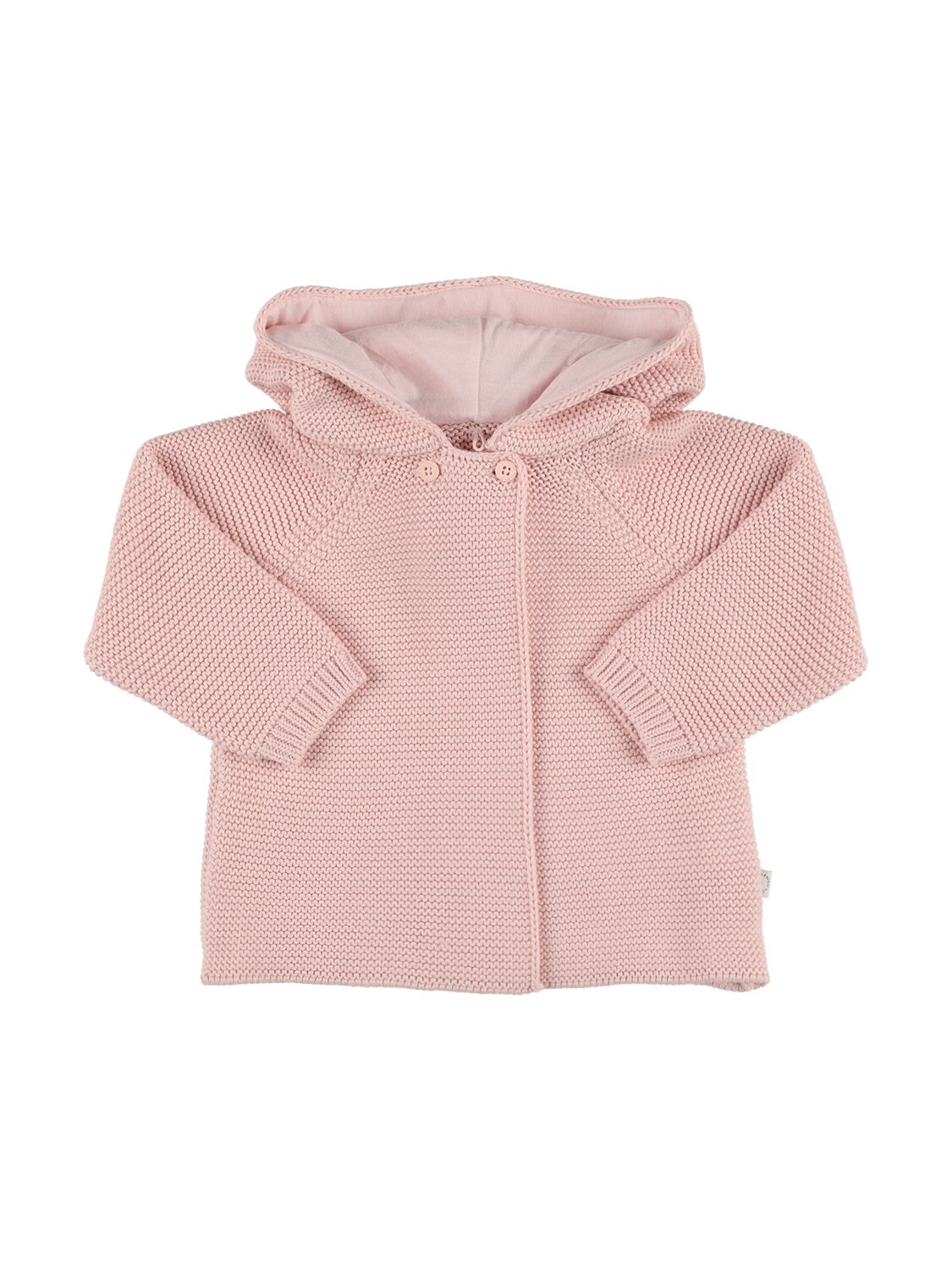 Stella Mccartney Kids' Organic Cotton Knit Hooded Cardigan In Pink