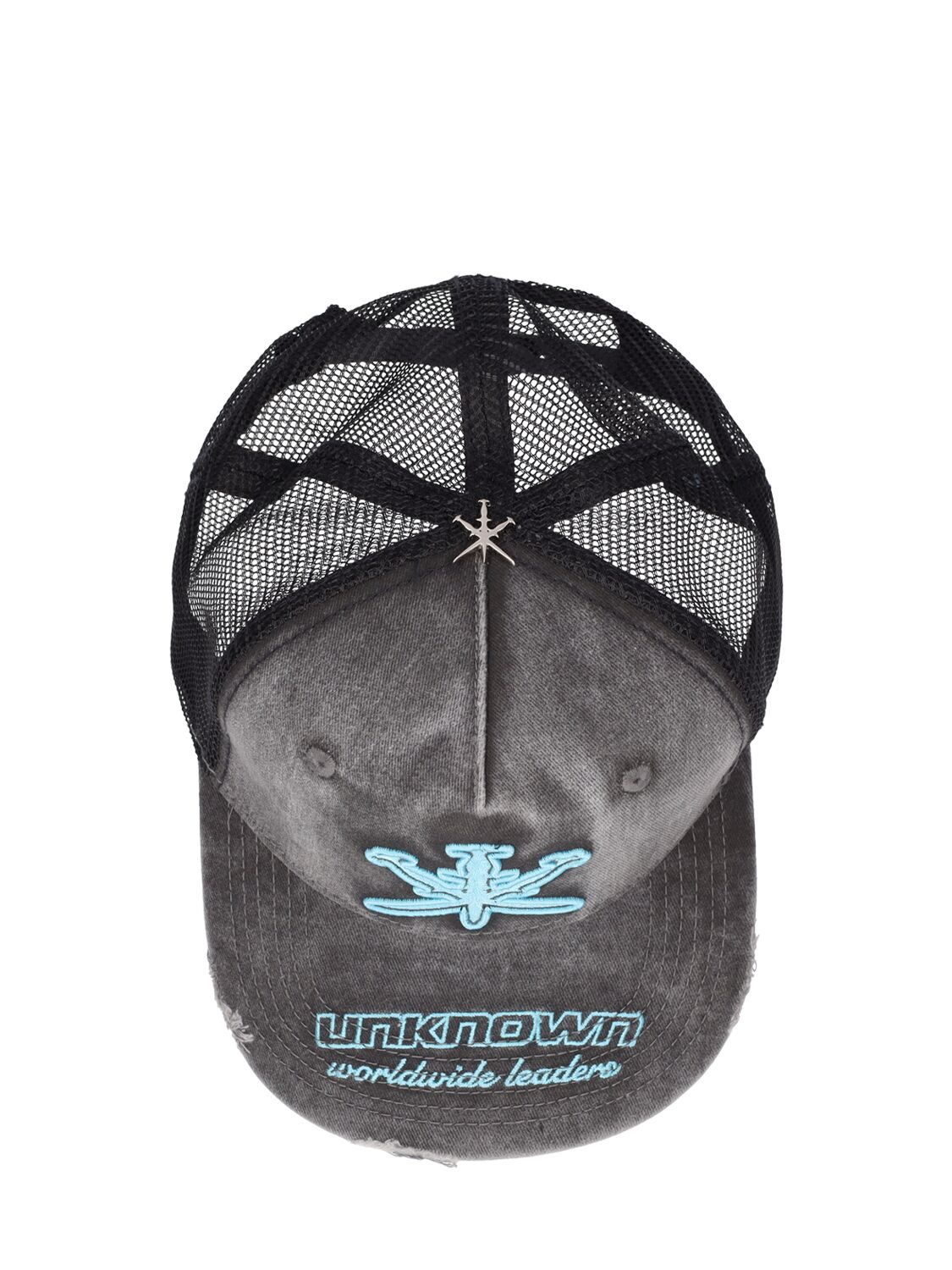 Rhinestone Dagger Embroidered Cap In Grey,blue