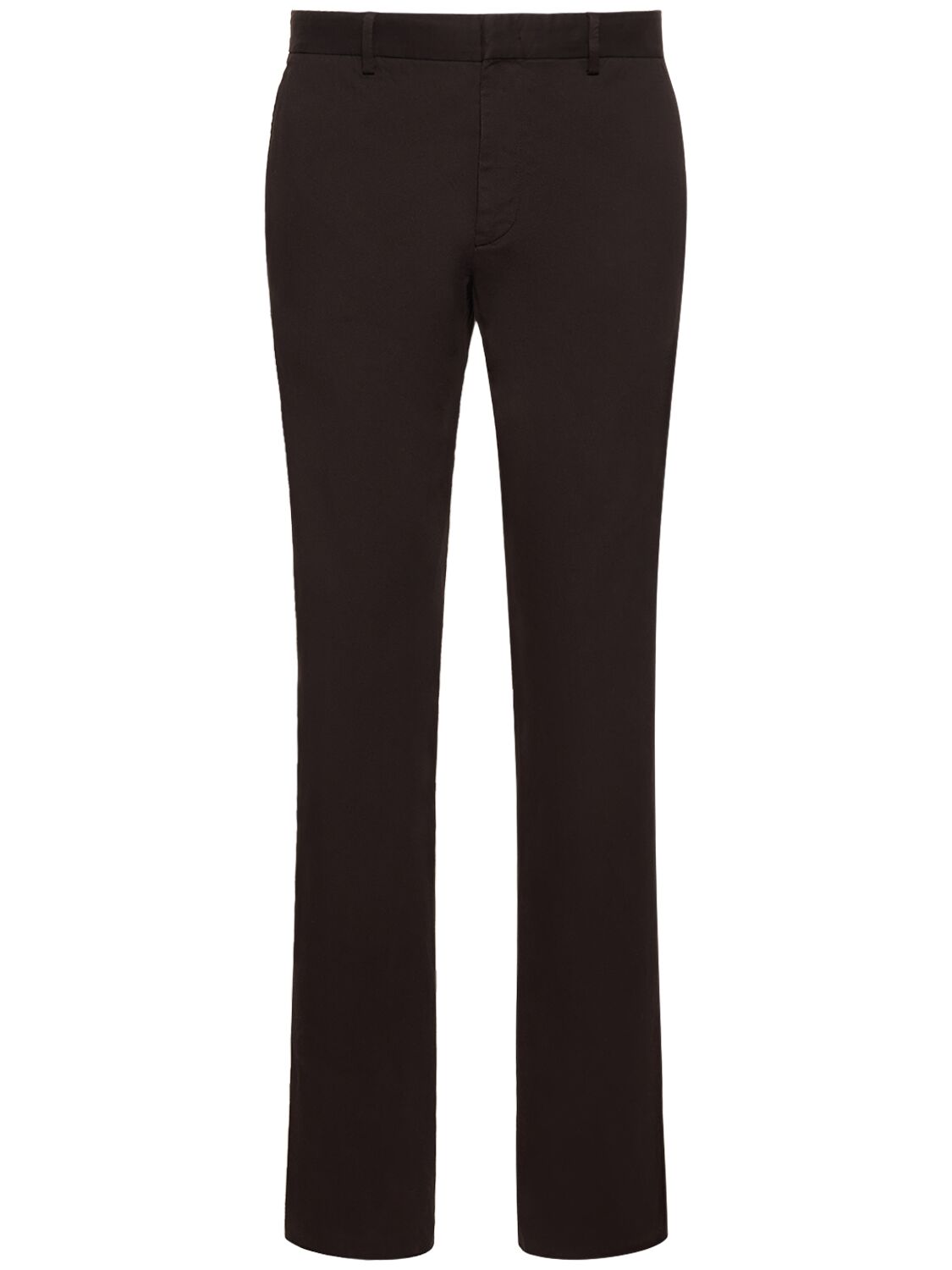 Zegna Premium Cotton Pants In Dark Brown