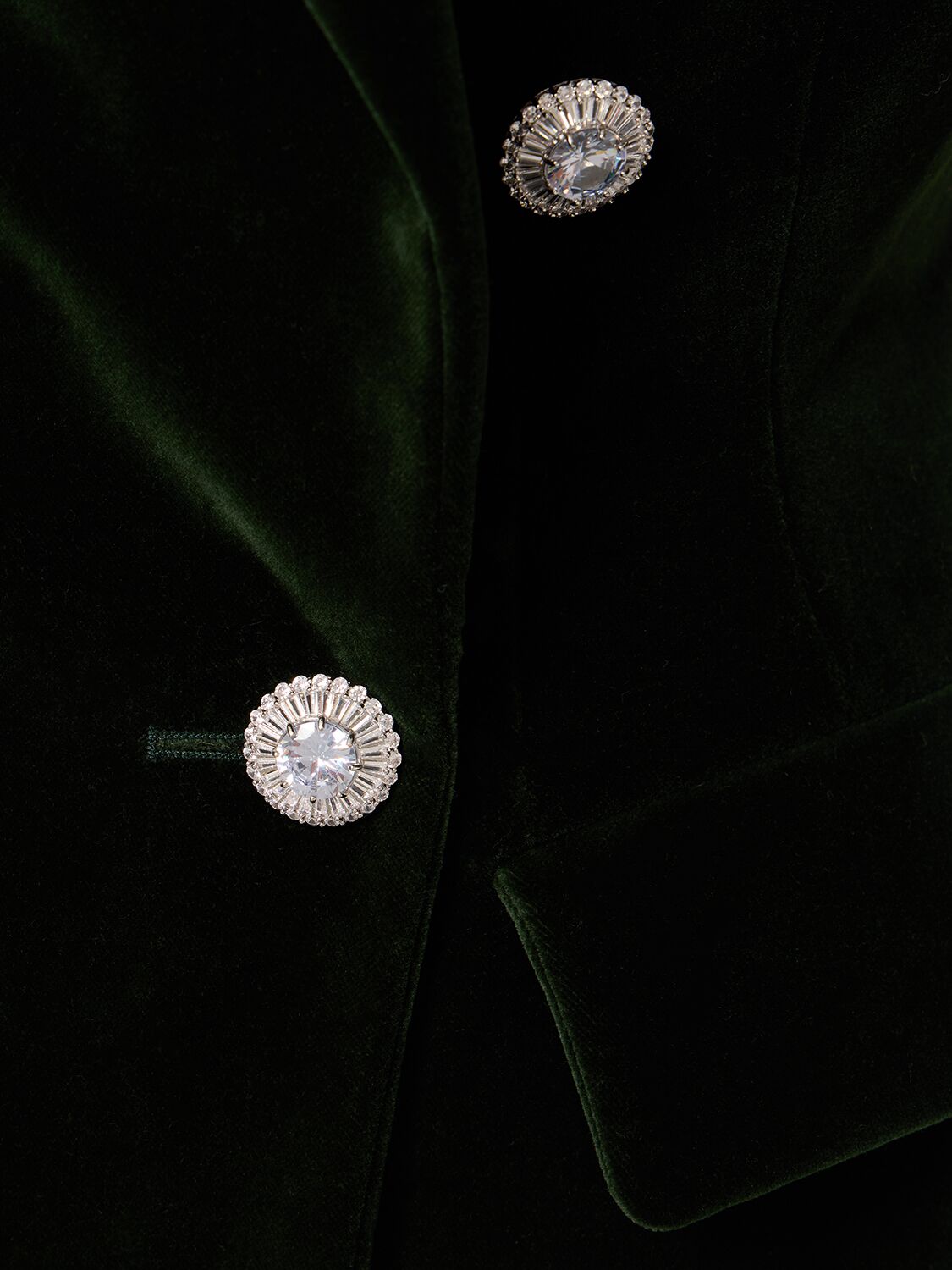Shop Alexandre Vauthier Cotton Velvet Short Sleeved Jacket In Dark Green