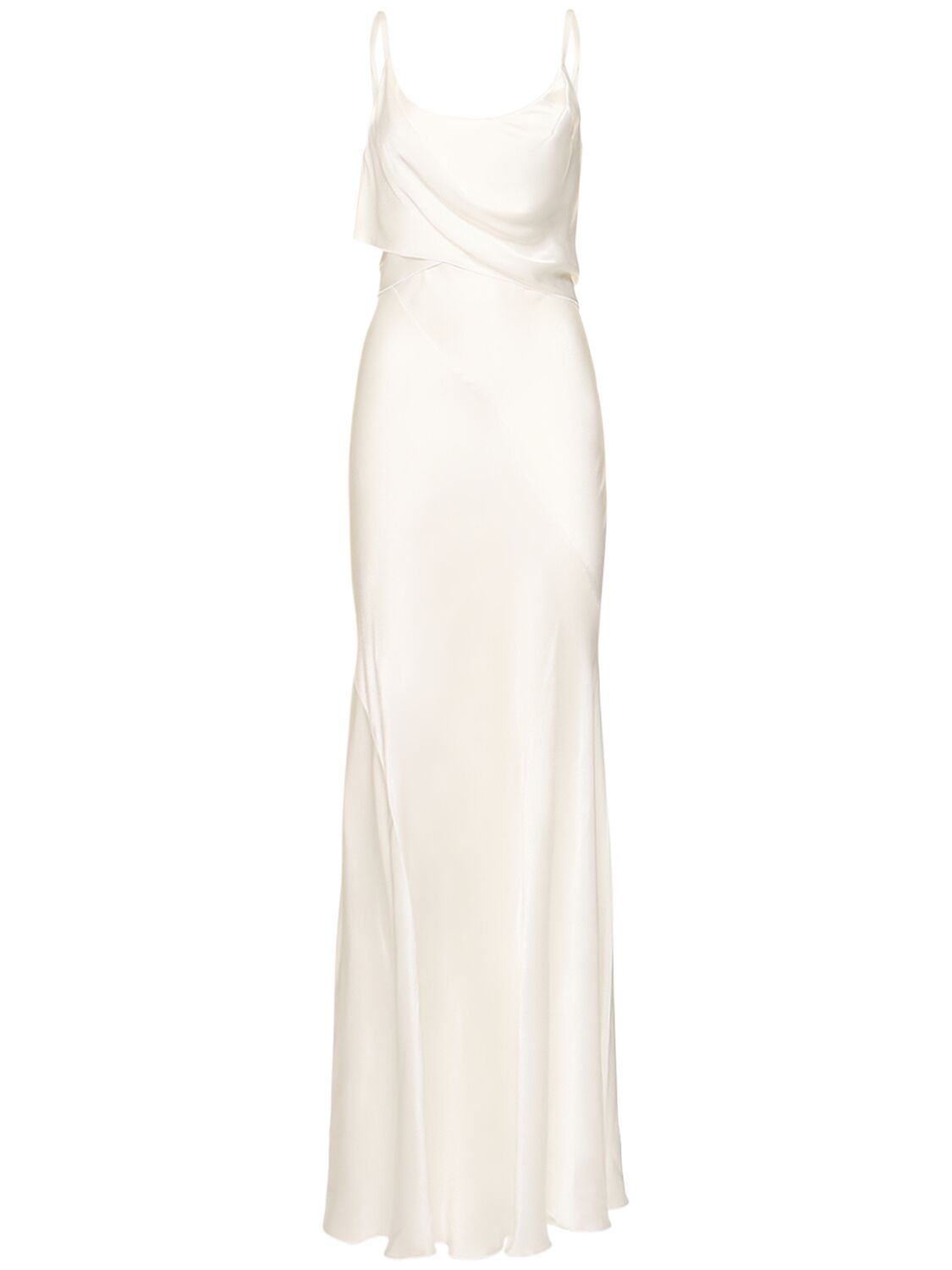 ALBERTA FERRETTI LONG SATIN CAMI DRESS 