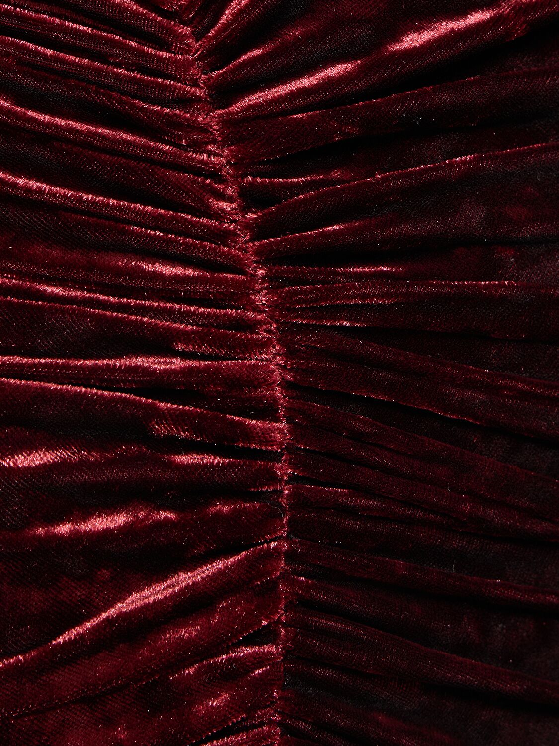 Shop Alexandre Vauthier Crushed Velvet Mini Dress In Dark Red