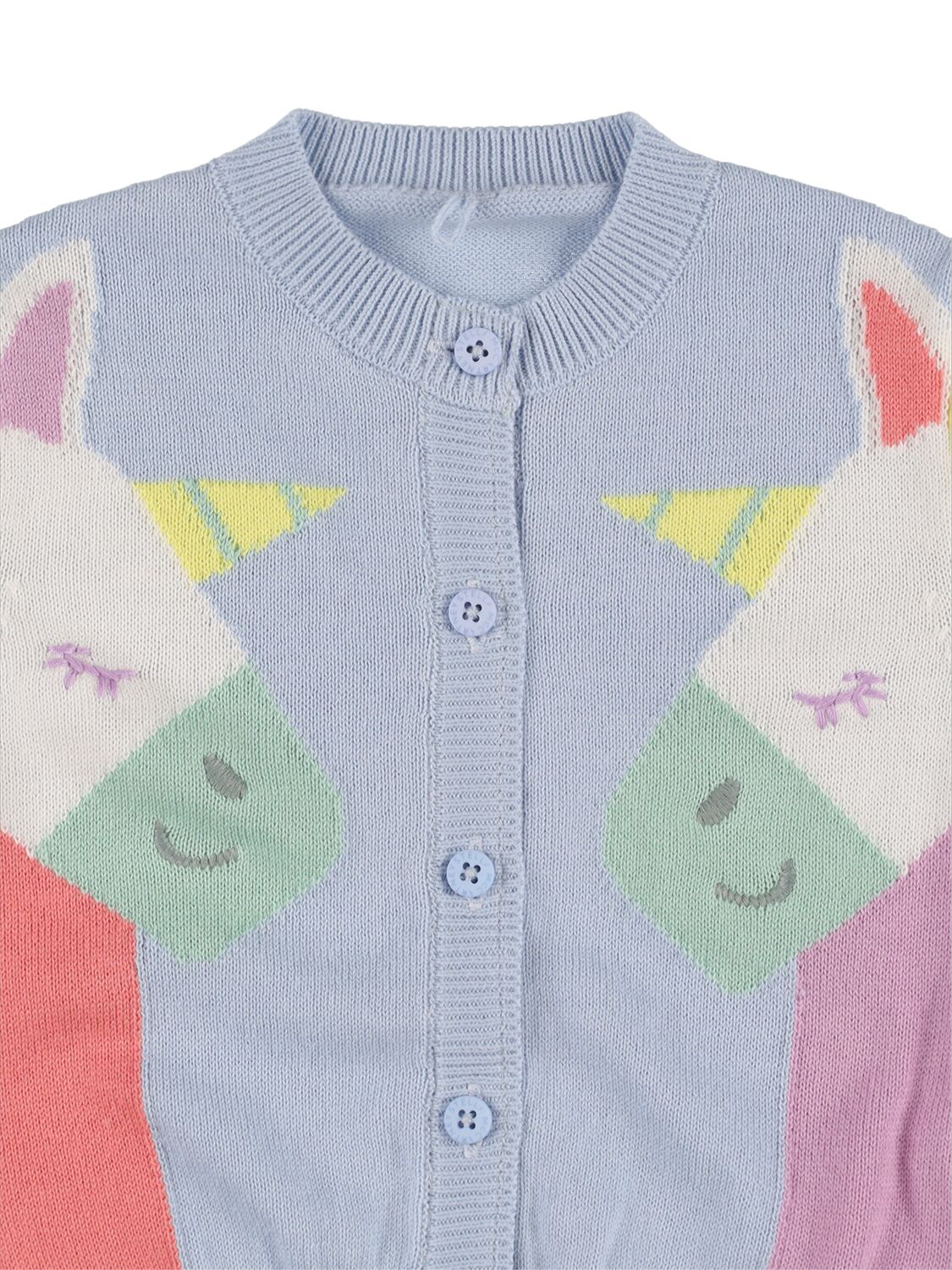 Shop Stella Mccartney Horses Organic Cotton Knit Cardigan In Multicolor