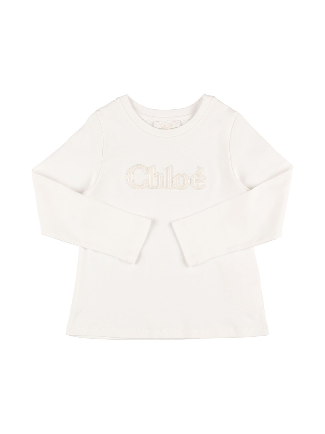 Chloé Kids' Organic Cotton Jersey T-shirt W/logo In White