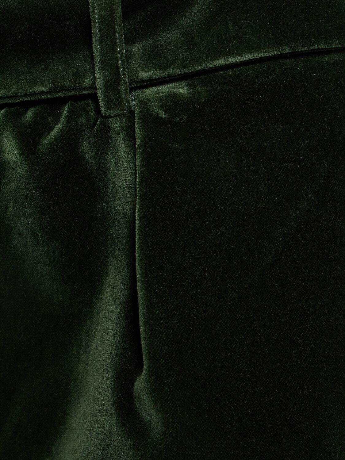 Shop Alexandre Vauthier Straight Cotton Velvet Pants In Dark Green