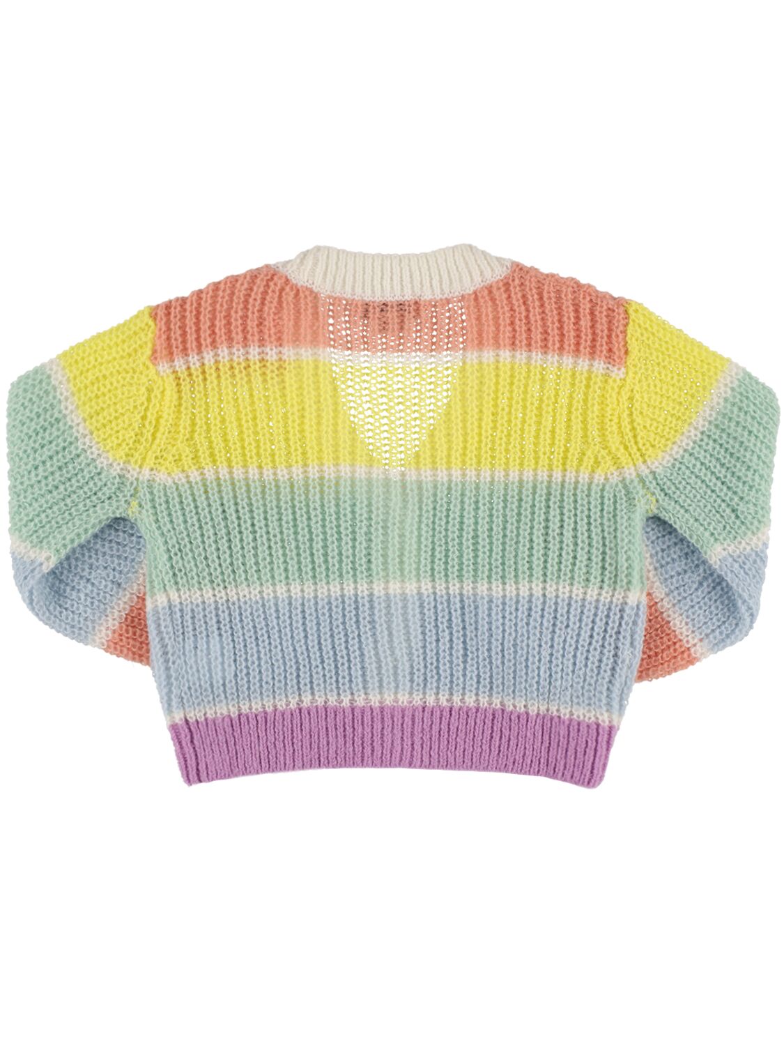 Shop Stella Mccartney Striped Recycled Poly Knit Cardigan In Multicolor
