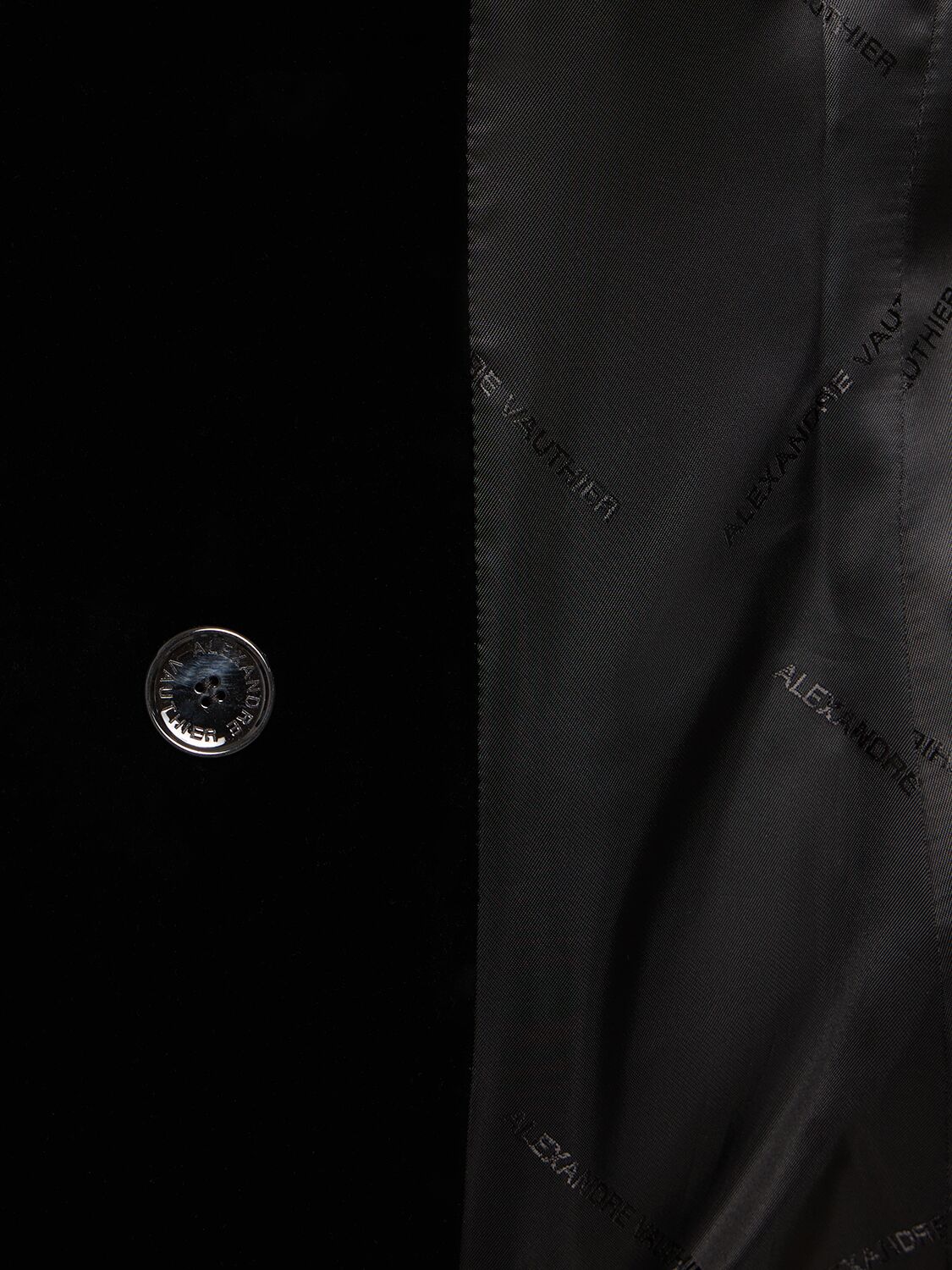 Shop Alexandre Vauthier Cotton Velvet Double Breasted Jacket In Black