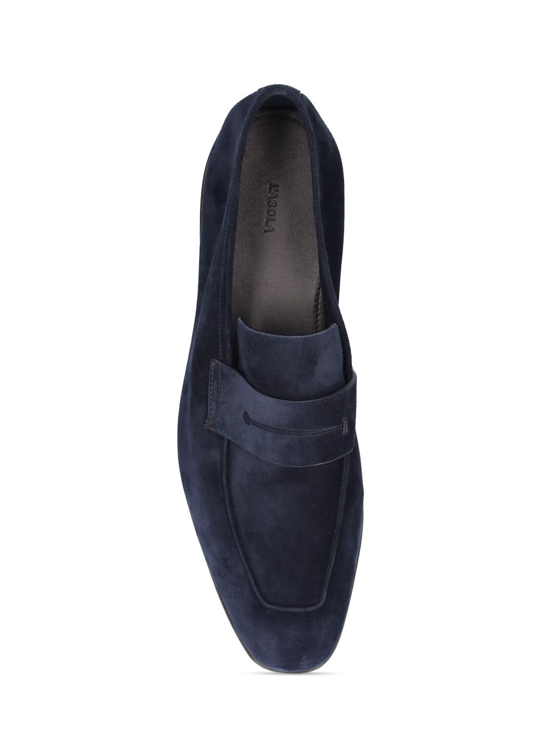 Shop Zegna Suede Loafers In Navy