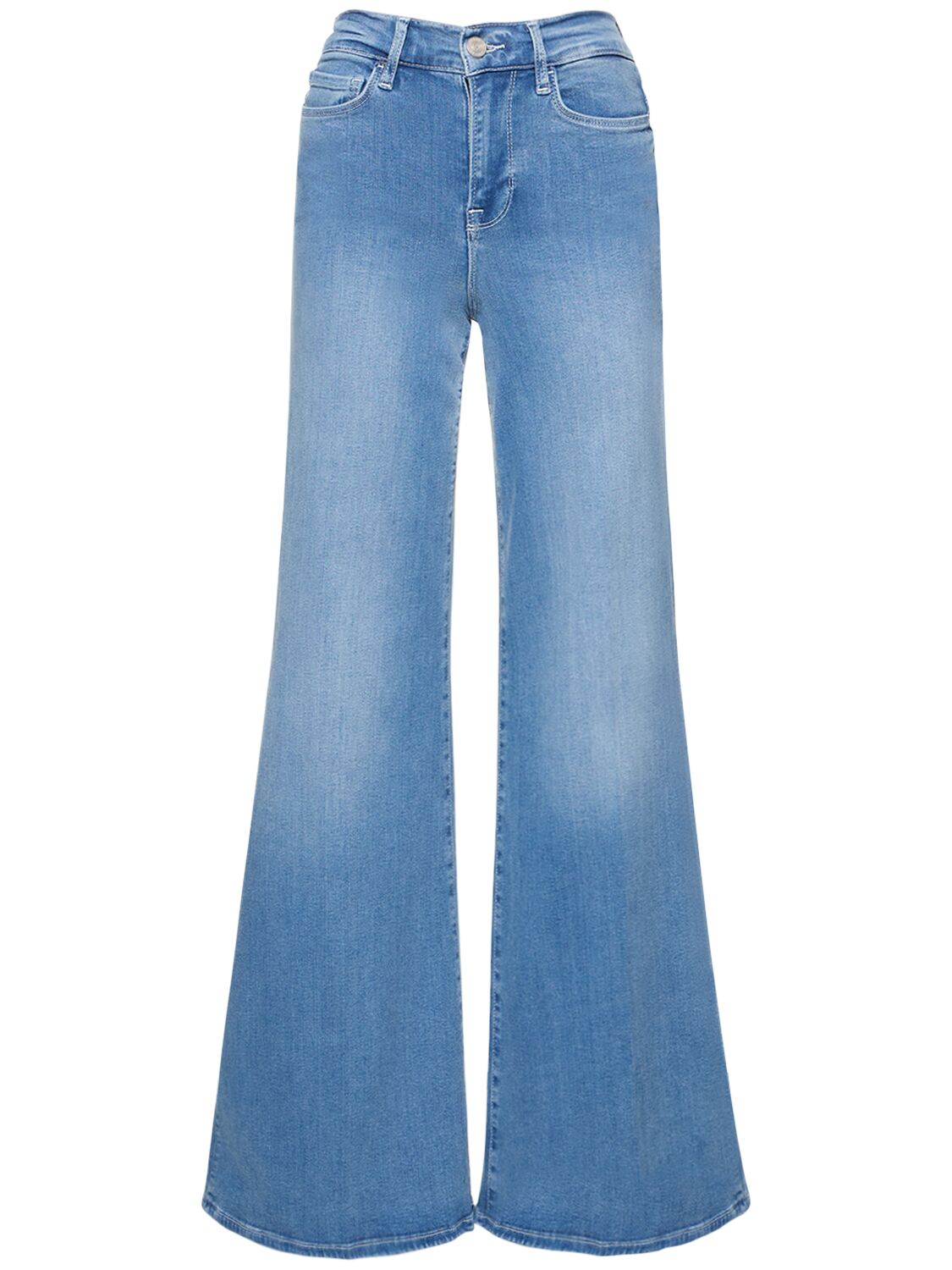 Shop Frame Le Palazzo Wide Leg Jeans In Light Blue