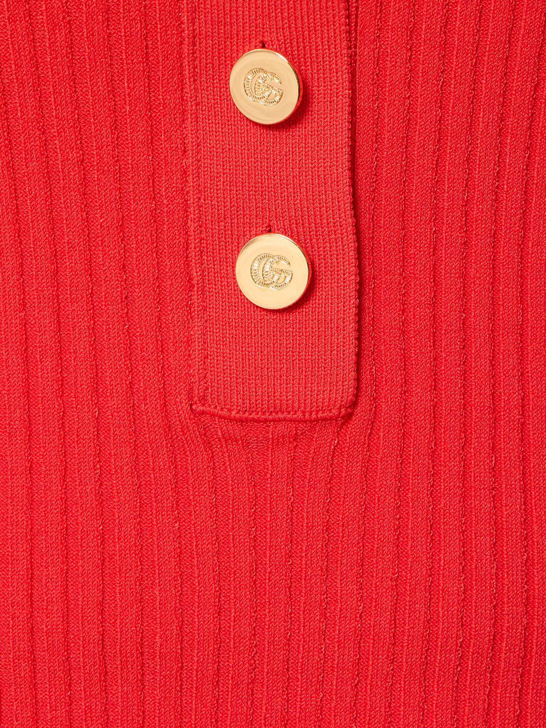 Shop Gucci Viscose Blend Knit Polo In Red
