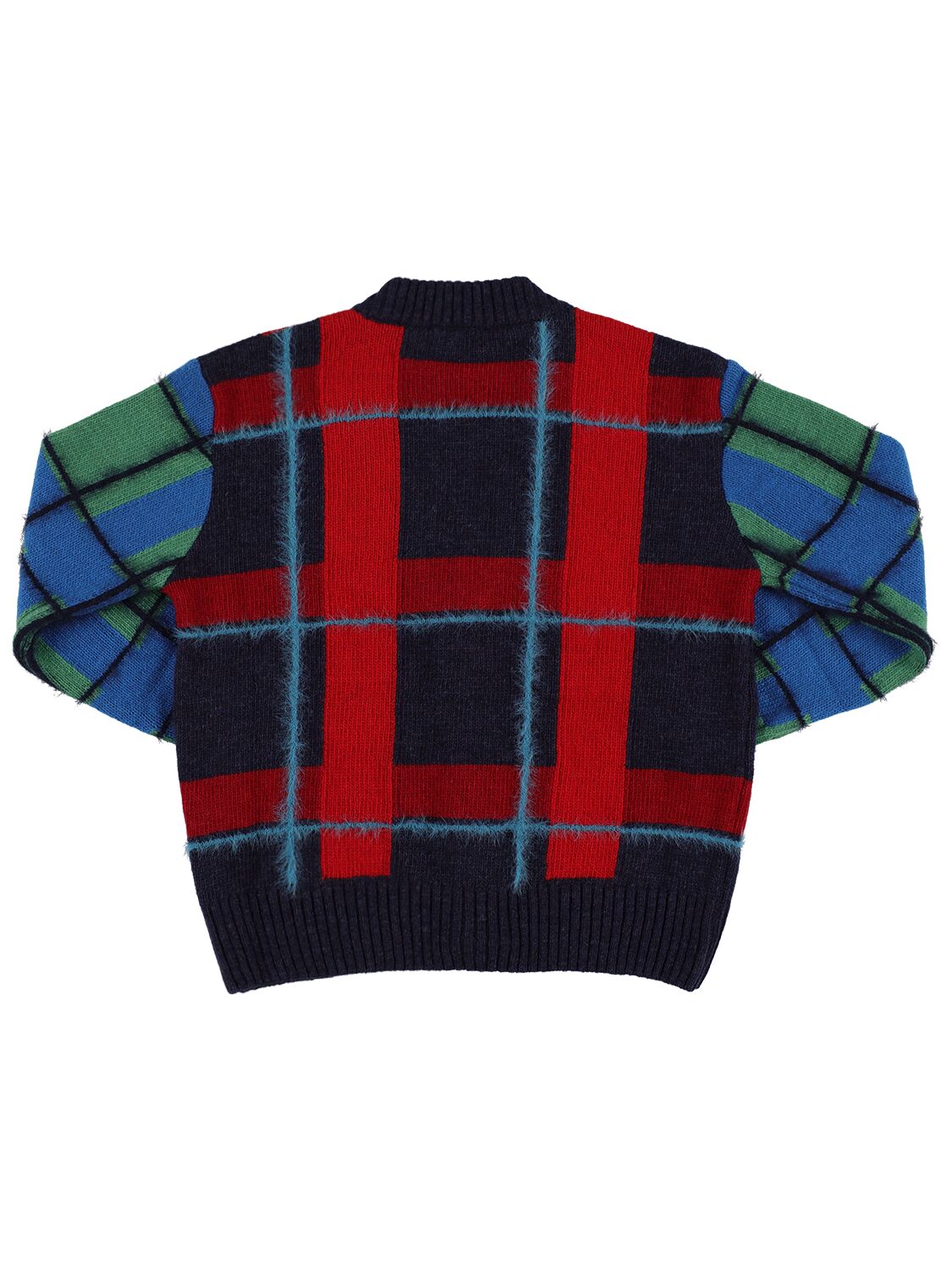 Shop Stella Mccartney Buttoned Wool Blend Knit Cardigan In Multicolor