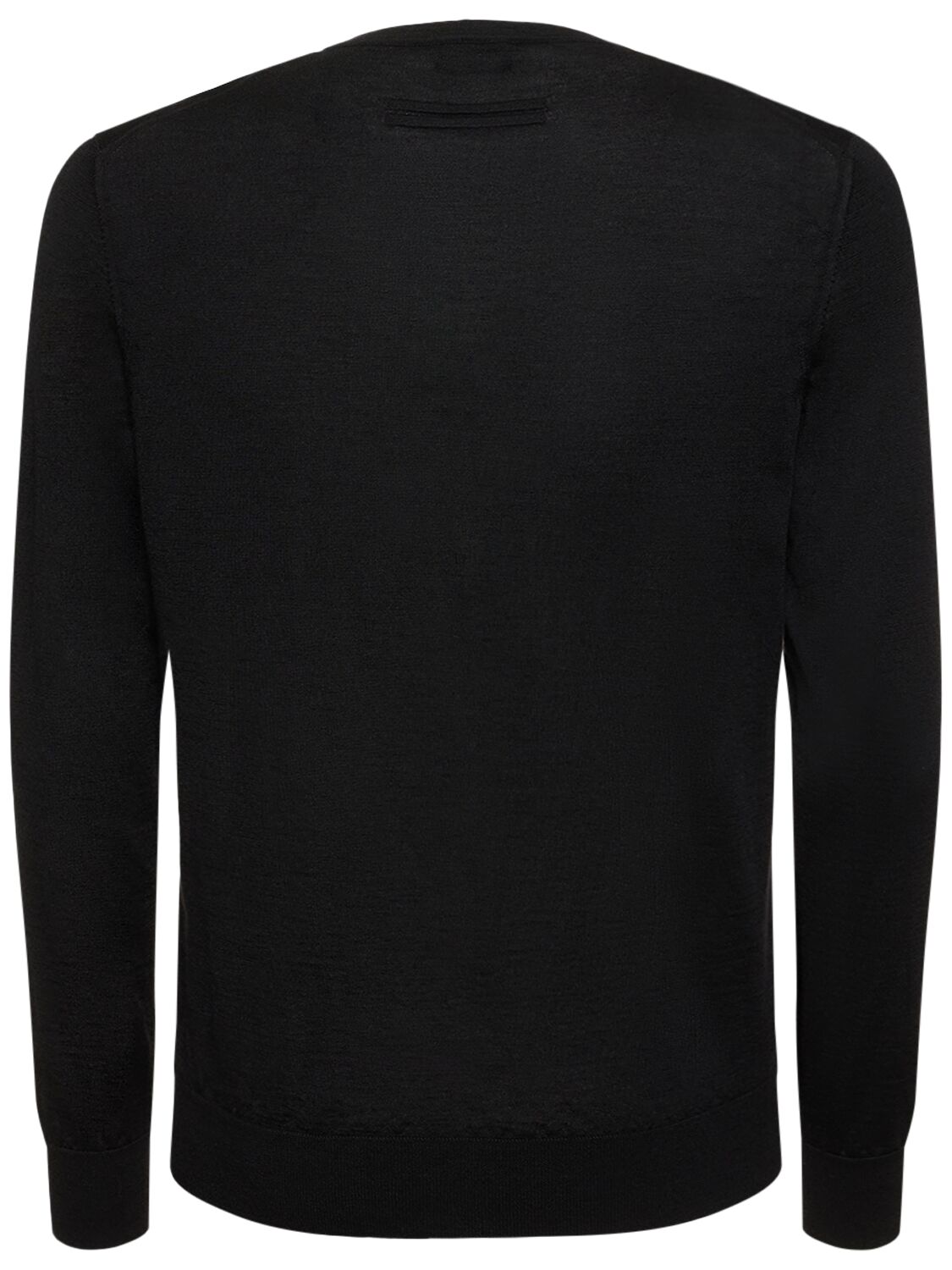 Shop Zegna Cashmere & Silk Crewneck Sweater In Black