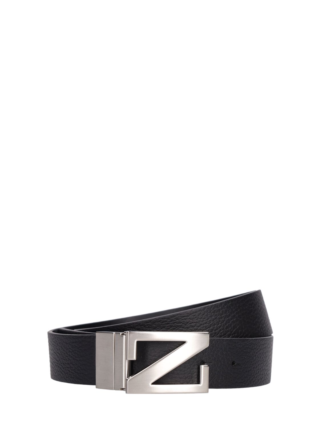 Zegna 35mm Z Reversible Leather Belt In Black