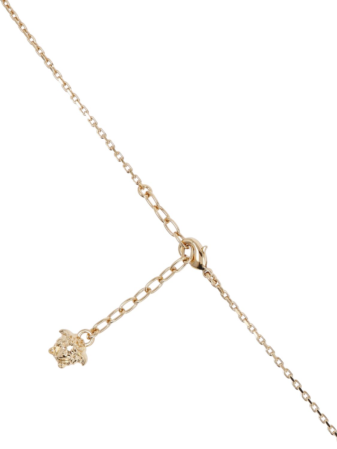 Shop Versace Medusa Coin Charm Necklace In Gold