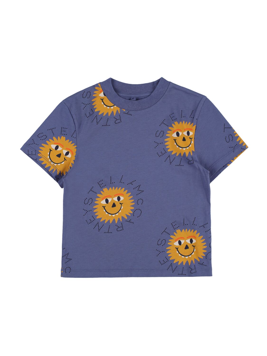 Stella Mccartney Kids' Printed Cotton T-shirt In Blue