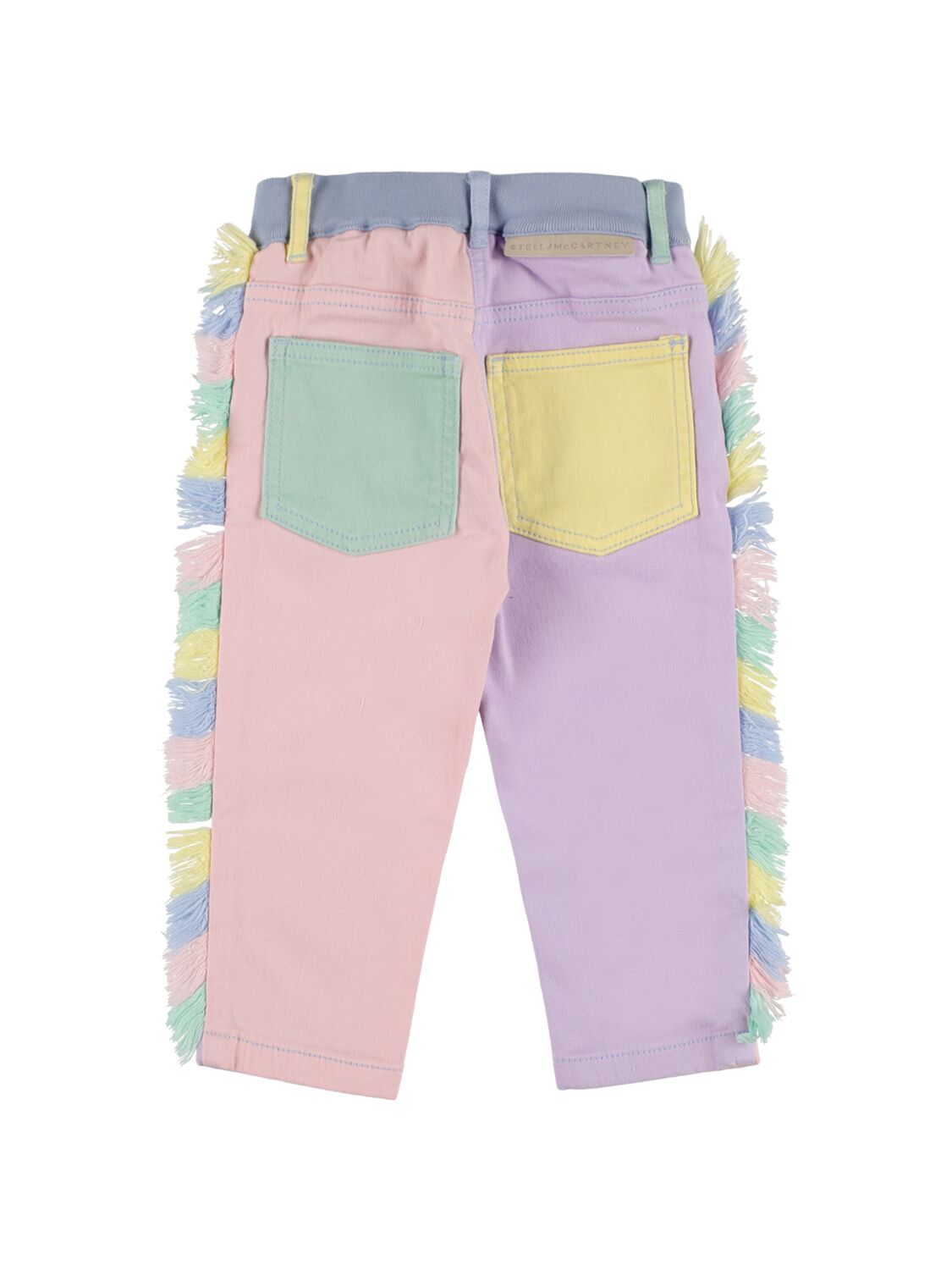 Shop Stella Mccartney Color Block Organic Cotton Denim Pants In Multicolor