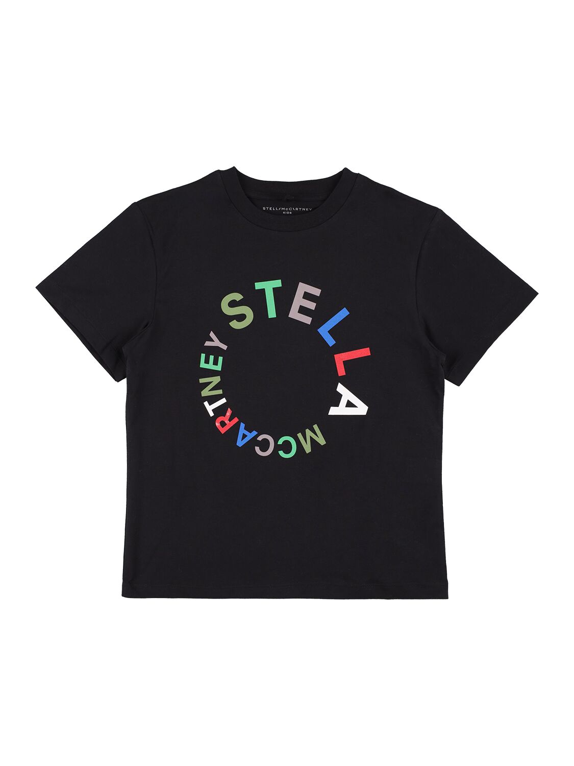 Stella Mccartney Kids' Printed Organic Cotton T-shirt In Black