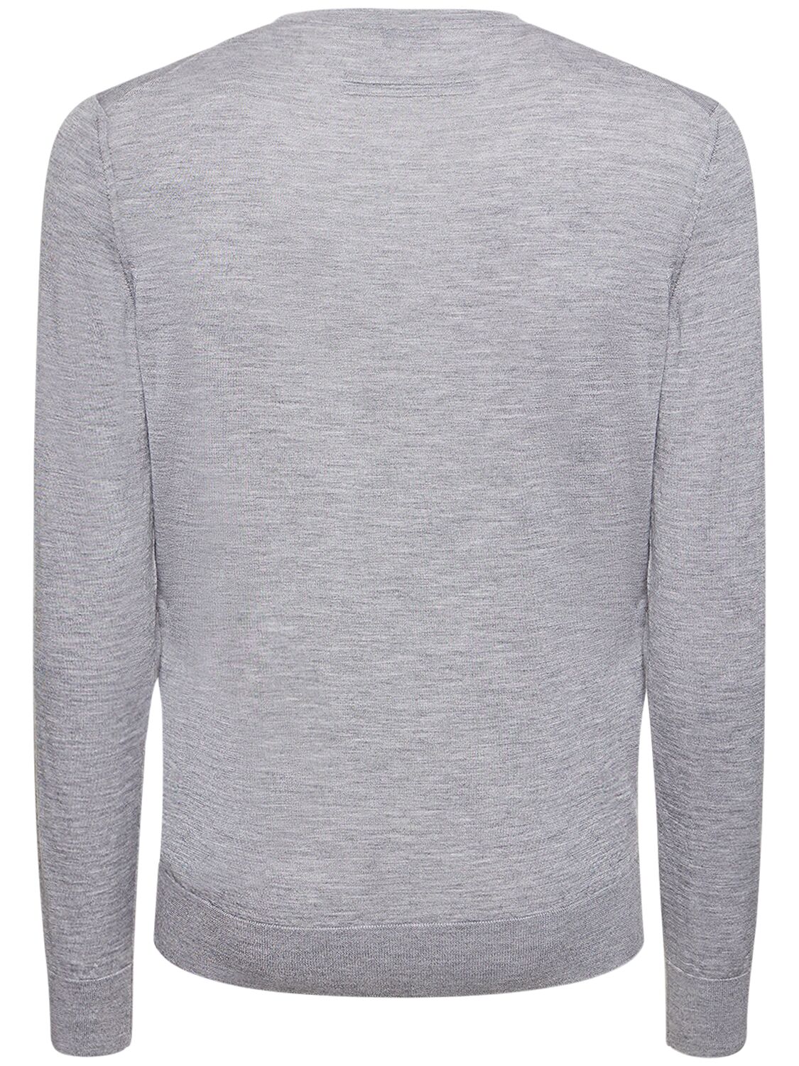 Shop Zegna Cashmere & Silk Crewneck Sweater In Grey