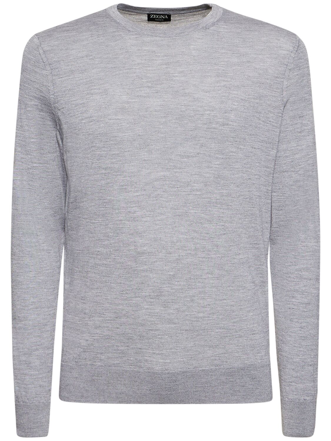 Zegna Cashmere & Silk Crewneck Sweater In Grey