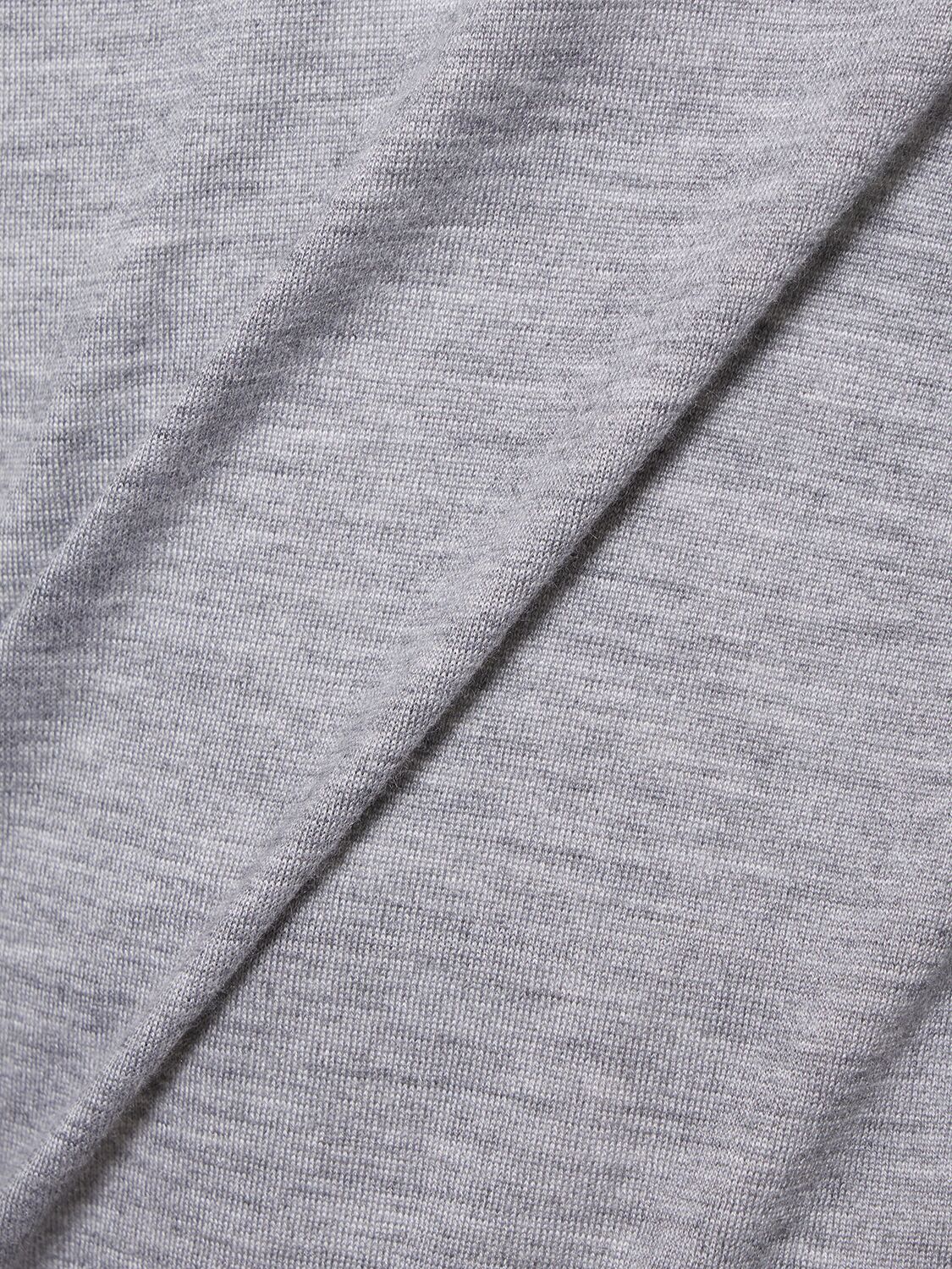 Shop Zegna Cashmere & Silk Crewneck Sweater In Grey