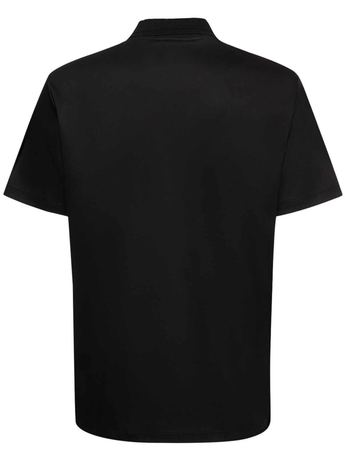 Shop Giorgio Armani Embroidered Logo Polo In Black