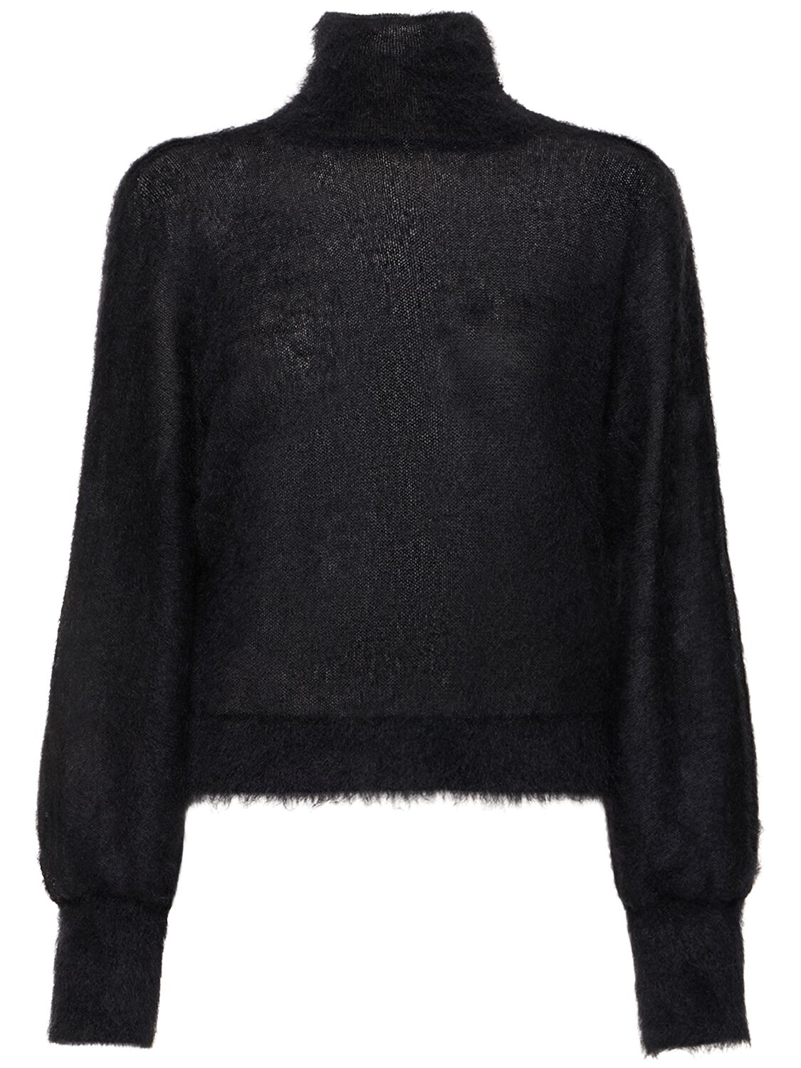 Alberta Ferretti Knit Mohair Blend Turtleneck Sweater In Black