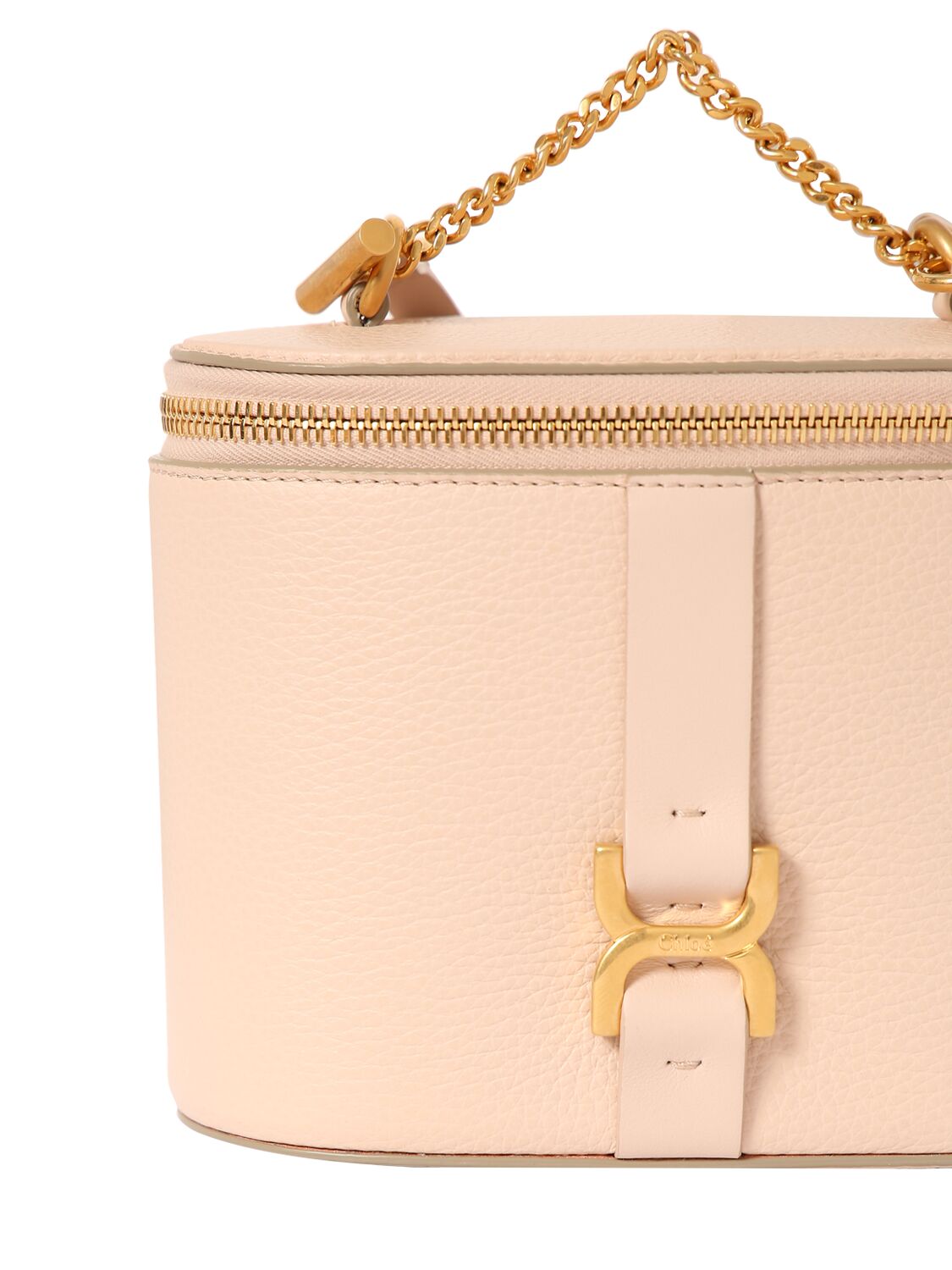 Shop Chloé Marcie Constructed Leather Shoulder Bag In Cement Pink
