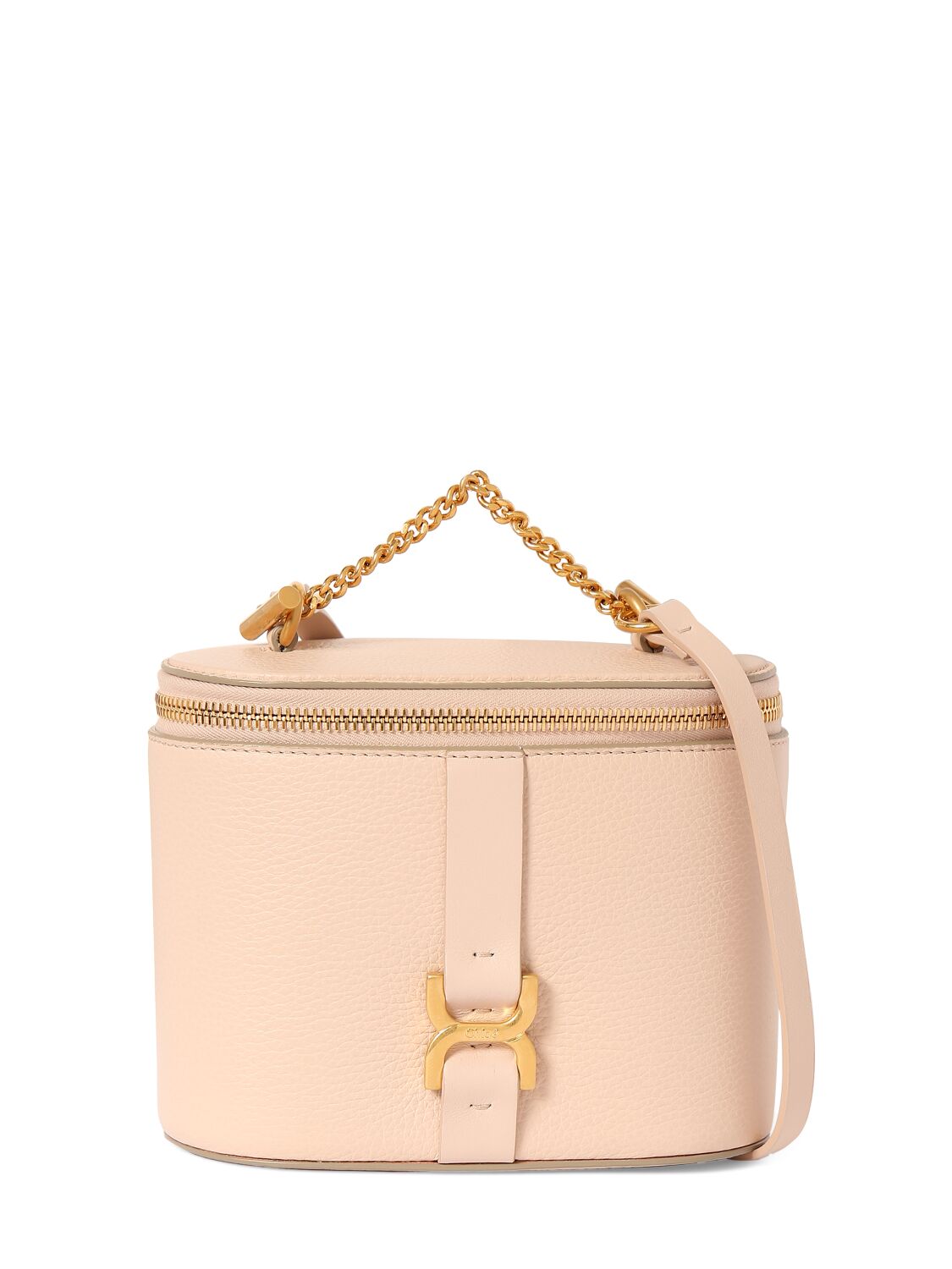 Chloé Marcie Constructed Leather Shoulder Bag In Cement Pink