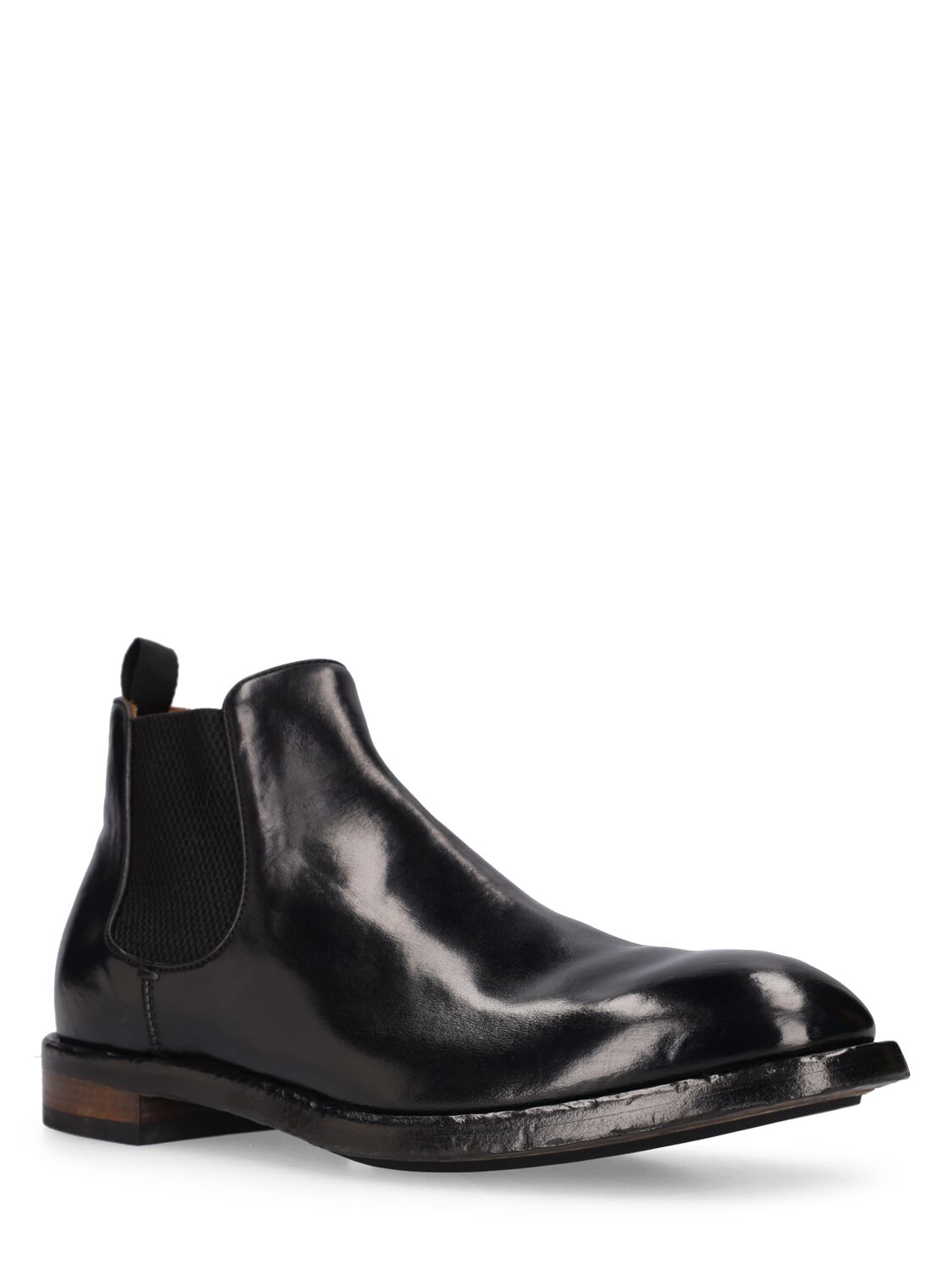 Shop Officine Creative Temple Leather Chelsea Boots In Canyon Nero