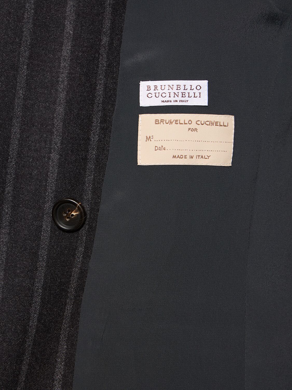 Shop Brunello Cucinelli Pinstripe Wool Single Breast Jacket In Dark Grey