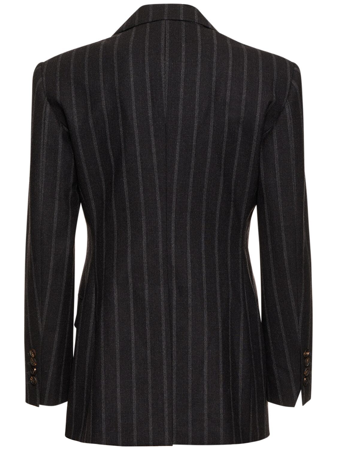 Shop Brunello Cucinelli Pinstripe Wool Single Breast Jacket In Dark Grey