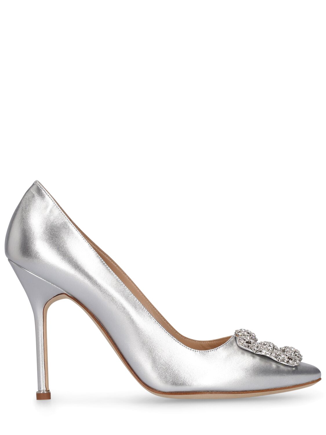 MANOLO BLAHNIK 105MM HANGISI LEATHER PUMPS