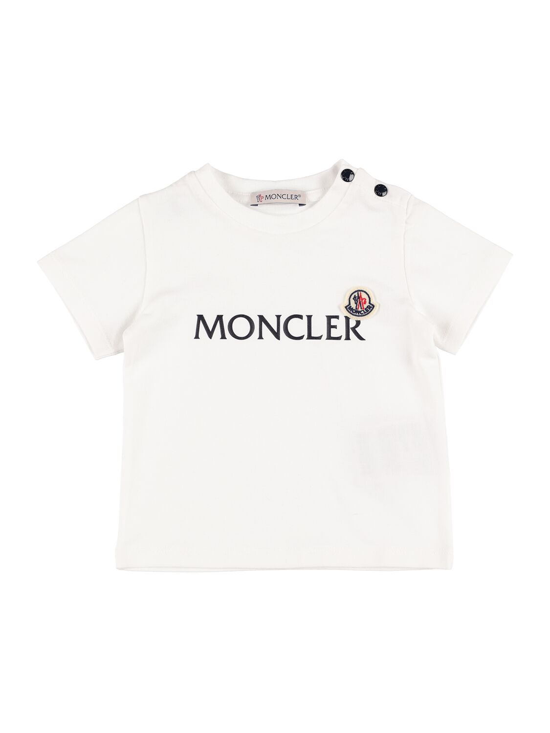 Moncler Kids' Cotton Jersey Logo T-shirt In White