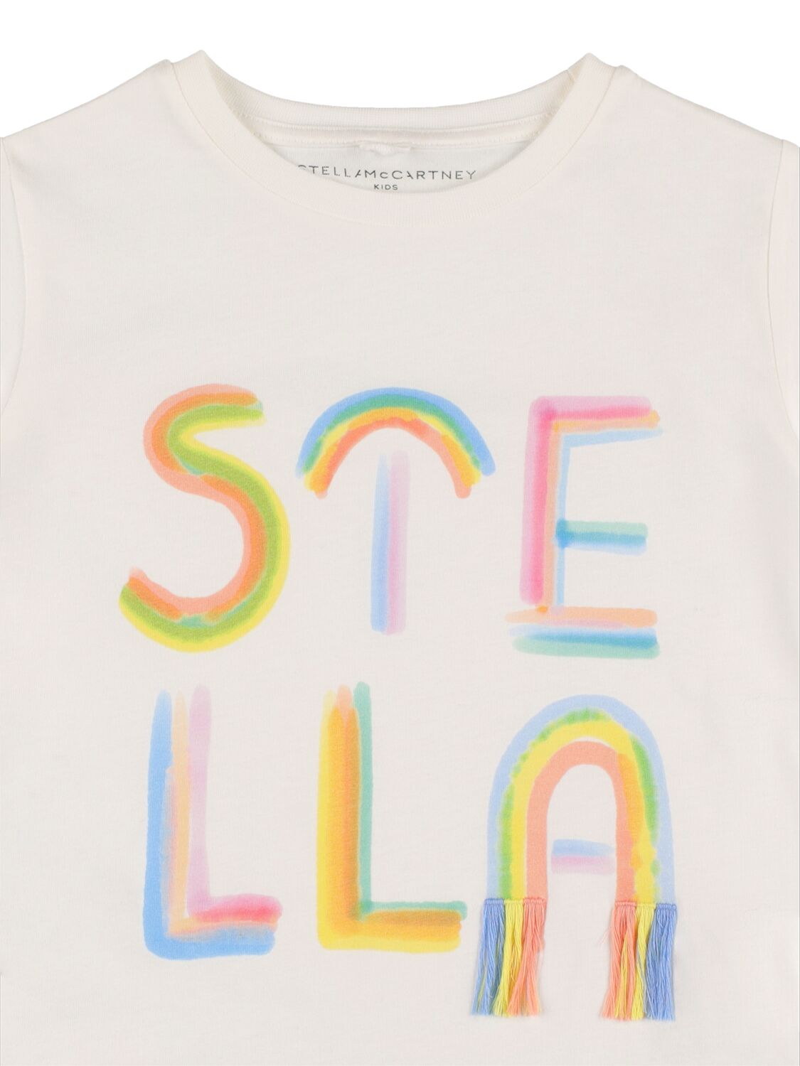 Shop Stella Mccartney Logo Print Organic Cotton T-shirt In White