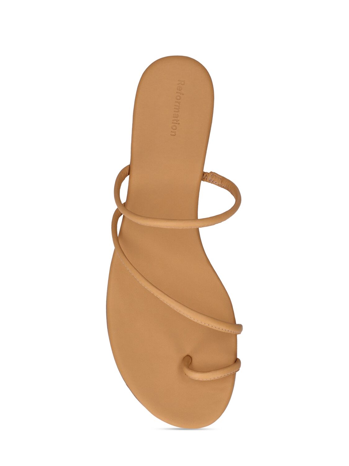 Shop Reformation 5mm Ludo Leather Flat Shoes In Camel
