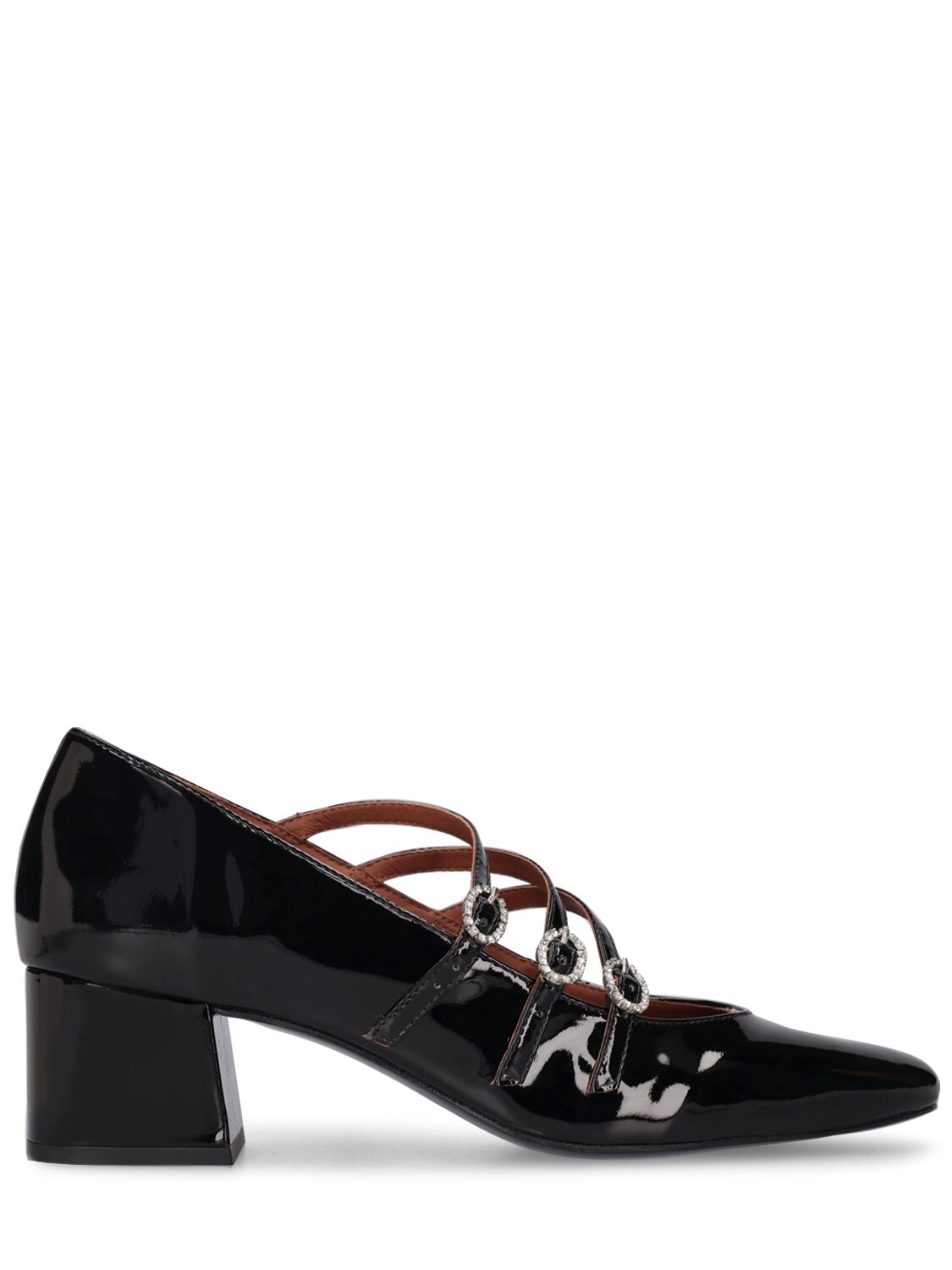 Reformation 50mm Mimi Patent Mary Jane Heels In Black