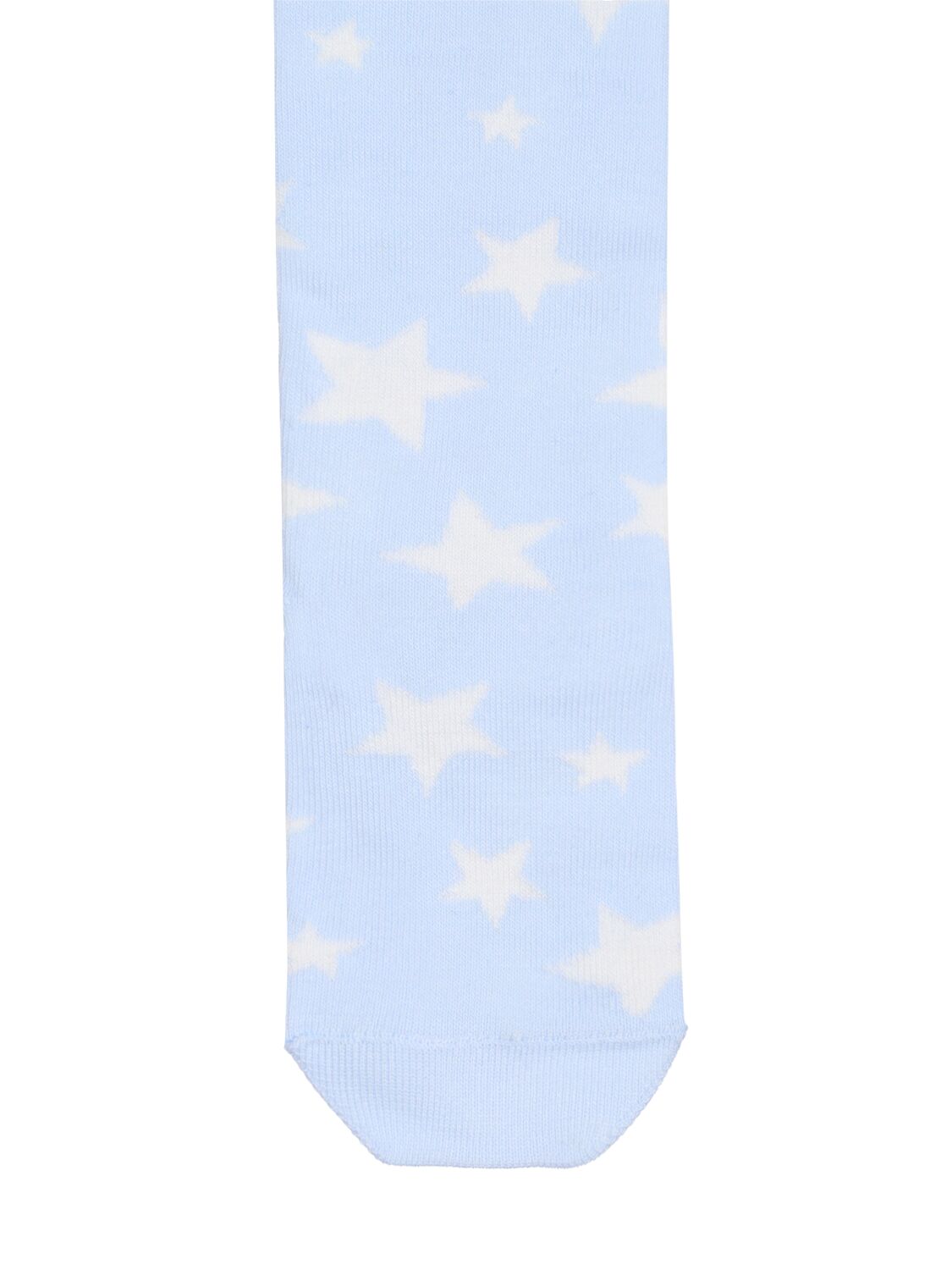 Shop Stella Mccartney Star Print Organic Cotton Blend Tights In Light Blue