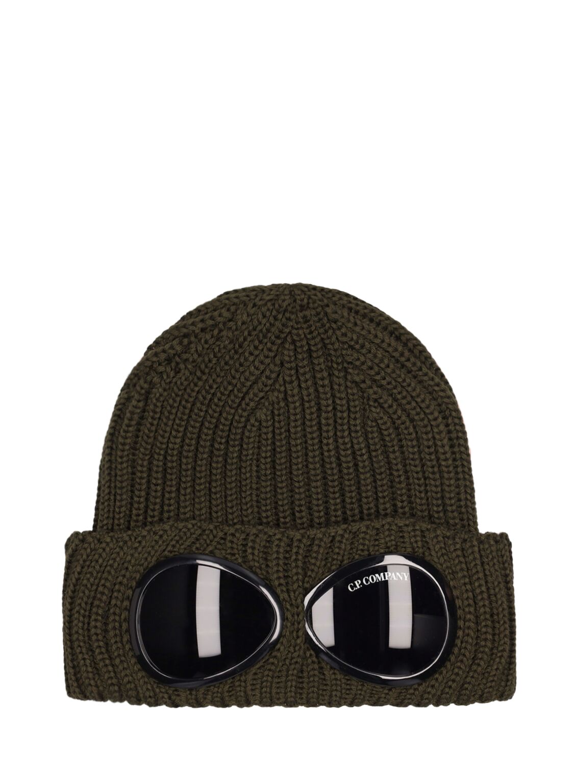 C.P. COMPANY KNIT WOOL BEANIE W/GOGGLES