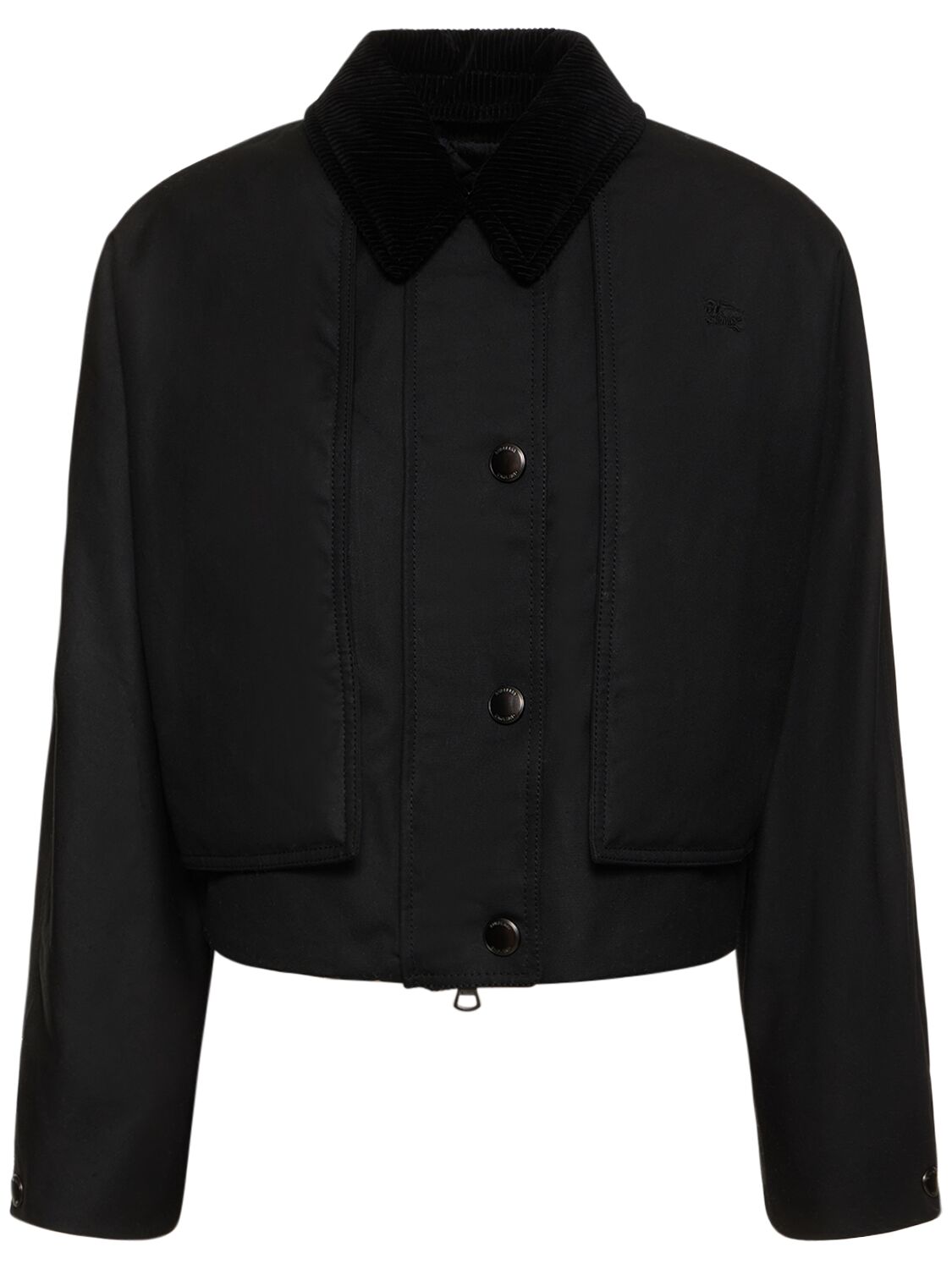 Burberry Pippacott Waxed Cotton Crop Jacket In Black