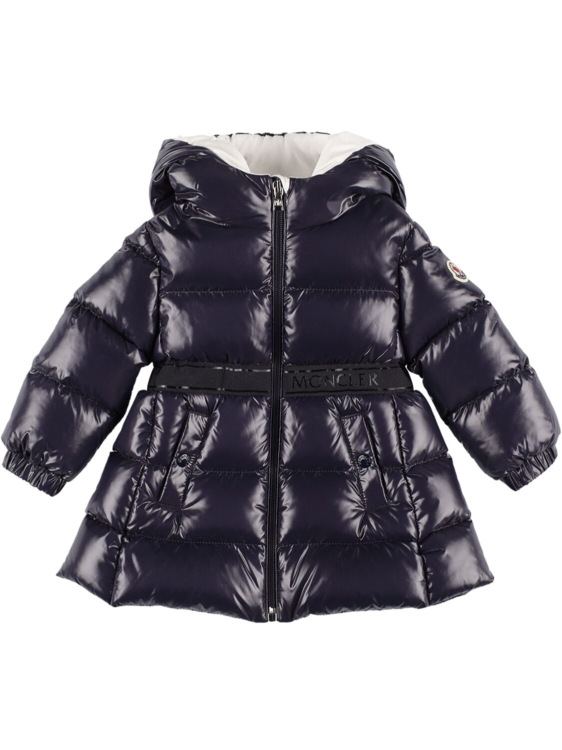 Moncler Kids' Bleu Alis Down Jacket For Baby Girl With Logo In Navy